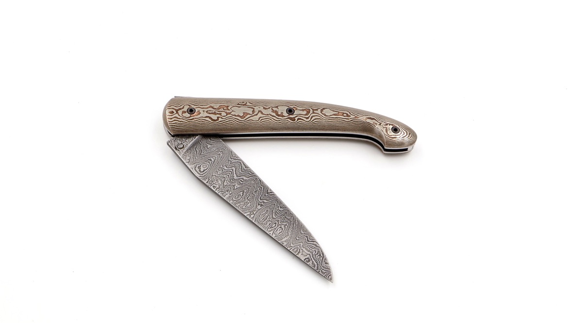 Atelier Ôdae Le PASSAGER  Mokume-Gane handgeschmiedete Damastklinge   Atelier Ôdae Le PASSAGER  Mokume-Gane handgeschmiedete Damastklinge