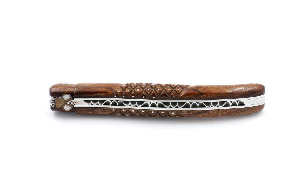 AE0DF002-C7F0-4580-B323-94622B8C9957_1_105_c Fontenille Pataud Laguiole AIGUILLES (Needles) ironwood burl 12 cm