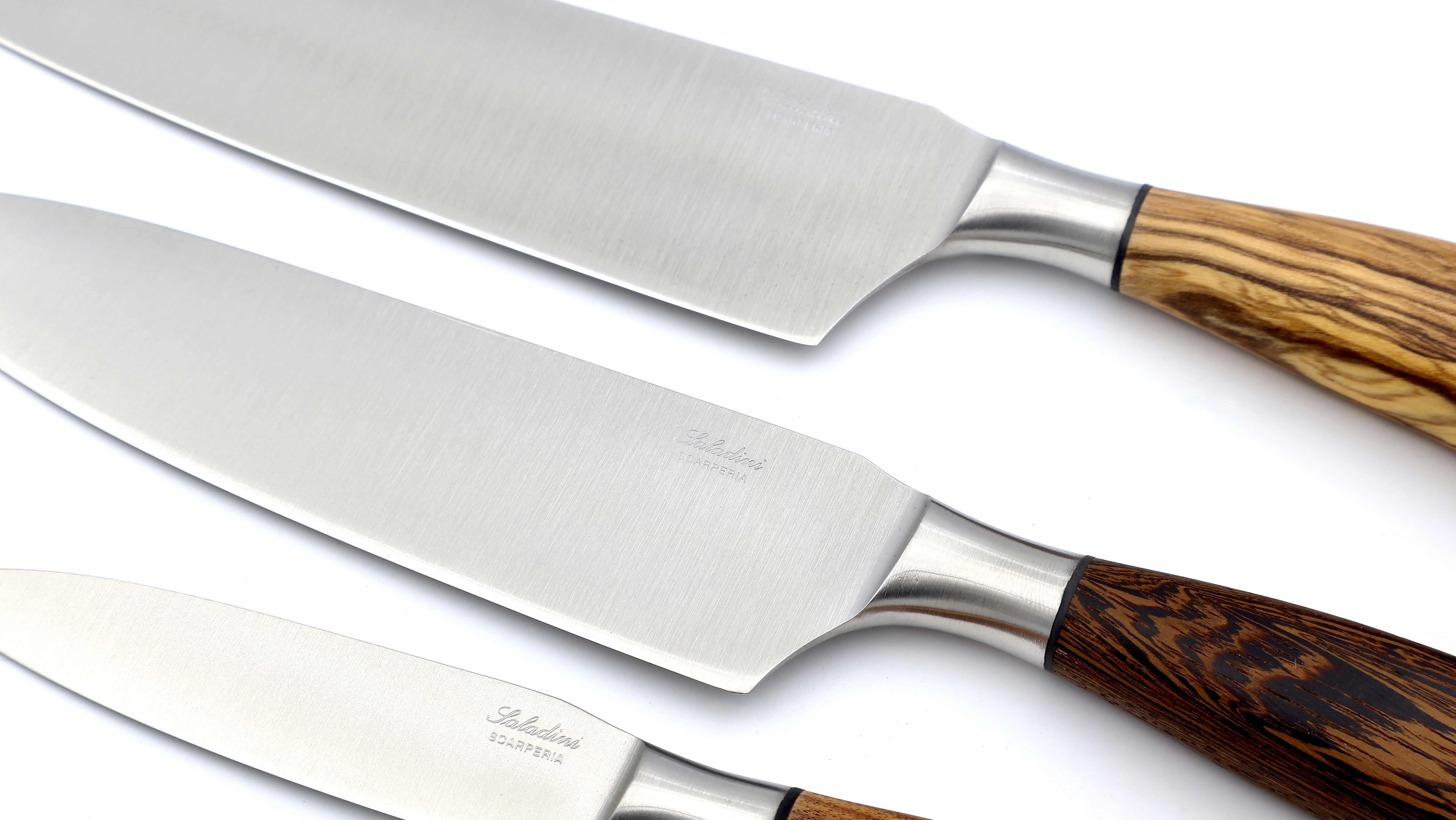 Saladini CHEF Kochmesser-Set 3-teilig Olive - Wenge - Palisander