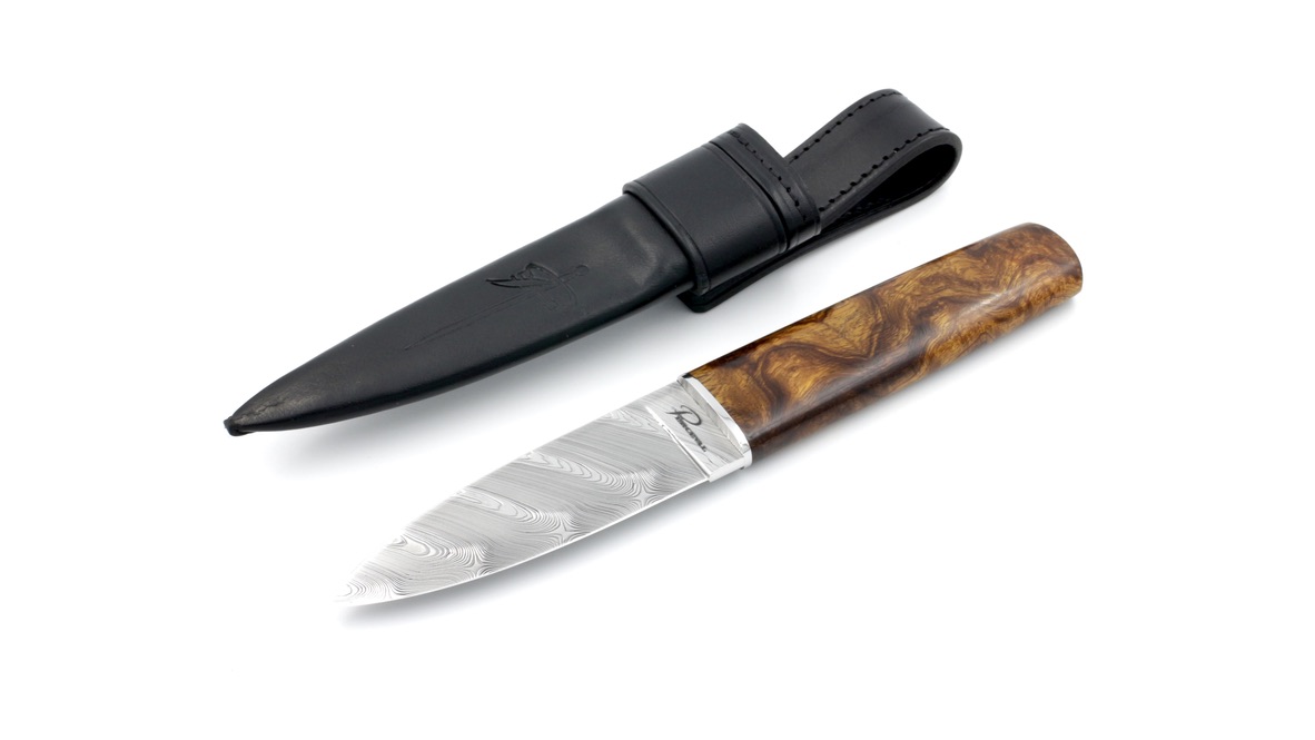 PERCEVAL Sgian Dubh Damast Wüsteneisenholz Schottenmesser