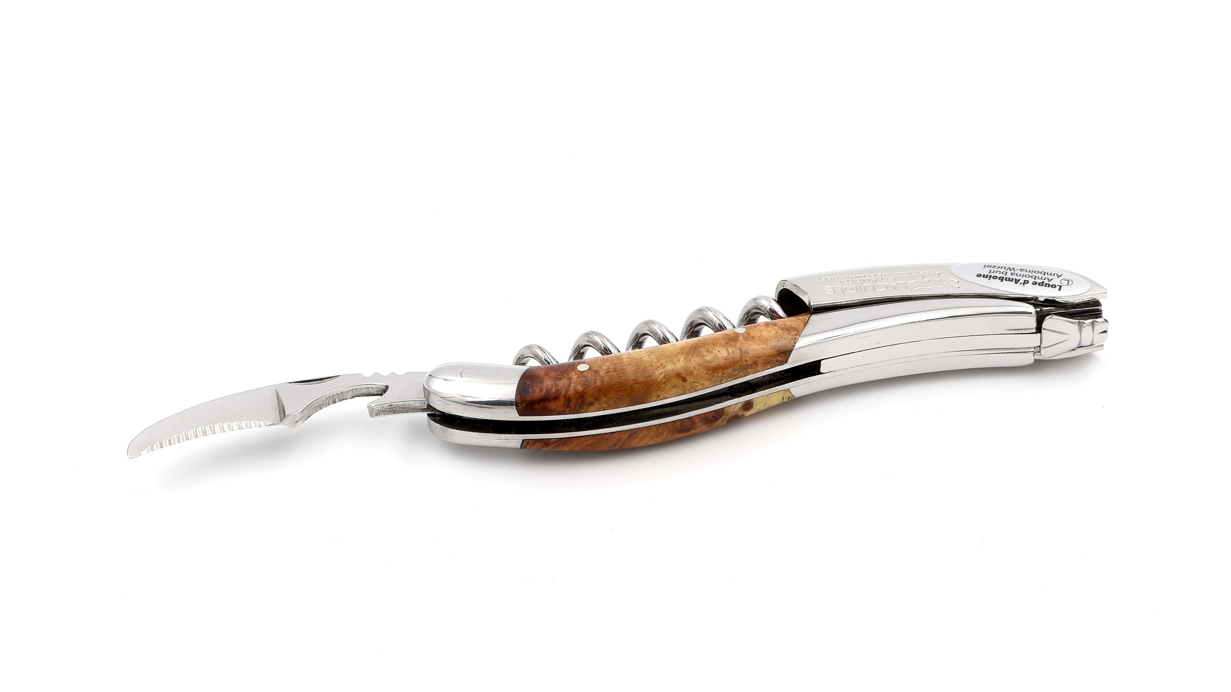 Laguiole en Aubrac Sommeliermesser Amboina Wurzelholz poliert