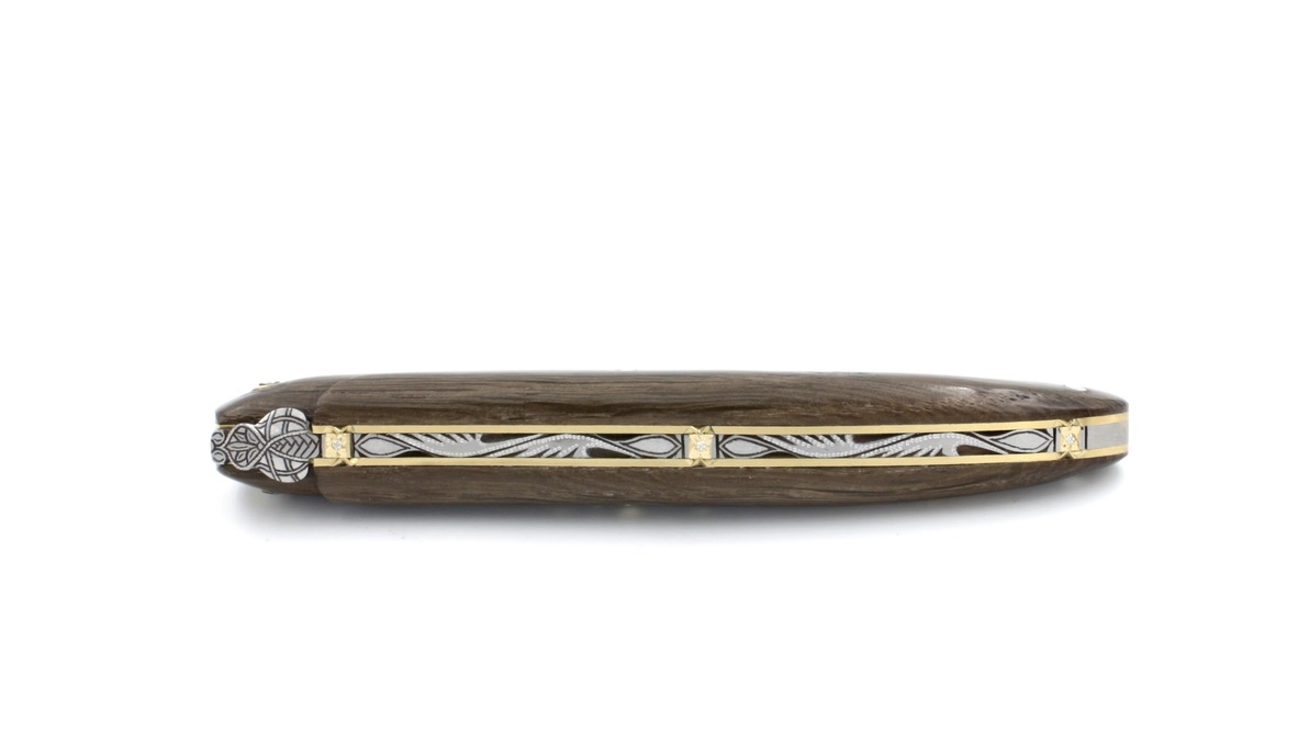Laguiole en Aubrac Modell ECLIPSE DSC® Rosendamast Mooreiche 12 cm  Laguiole en Aubrac Modell ECLIPSE DSC® Rosendamast Mooreiche 12 cm