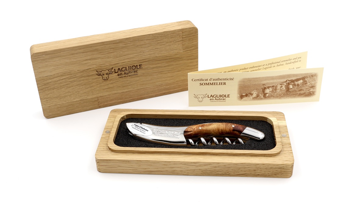 Laguiole en Aubrac Laguiole Sommelier knife Amboina shiny