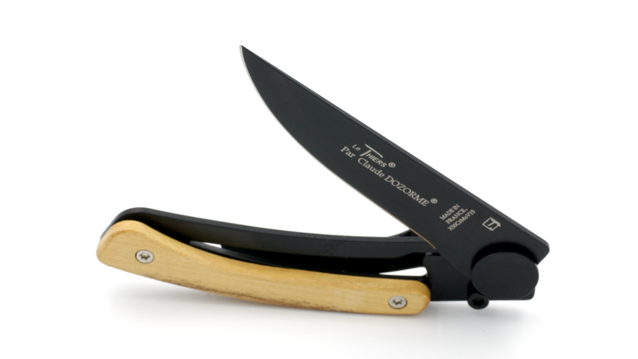 Claude DOZORME Thiers Liner Lock Black blade Buchs