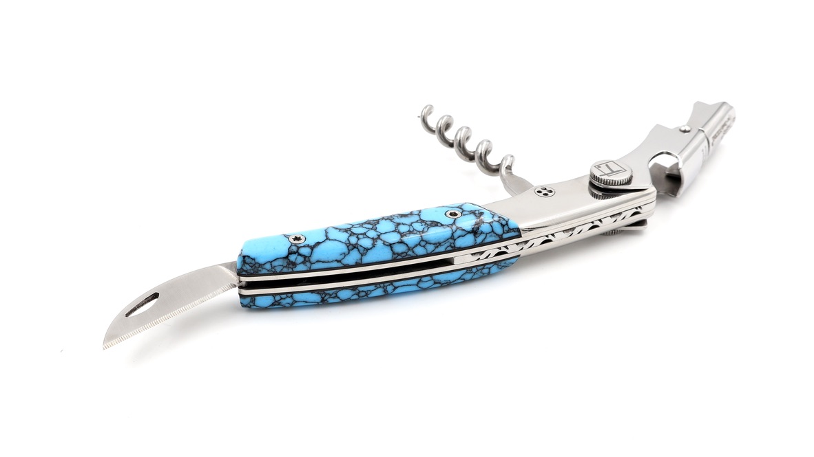 Claude DOZORME Thiers Sommeliermesser Türkisstein zweistufig