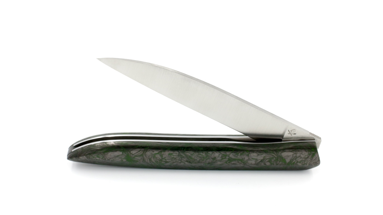 Roland LANNIER folding knife Why so serious? DARK MATTER green