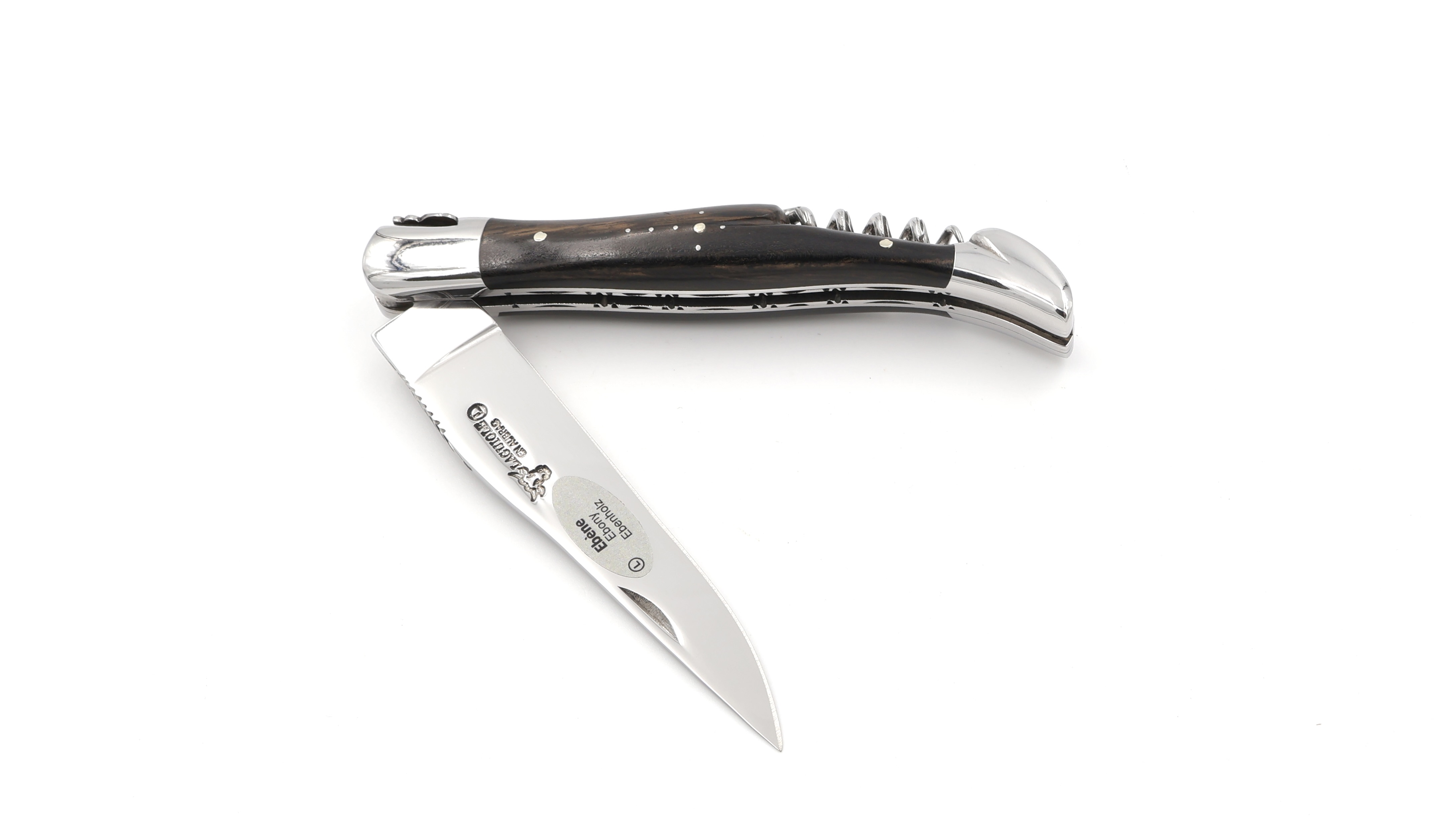 Laguiole en Aubrac Ebenholz mit Korkenzieher Doppelplatine 12 cm Laguiole en Aubrac Ebenholz mit Korkenzieher Doppelplatine 12 cm