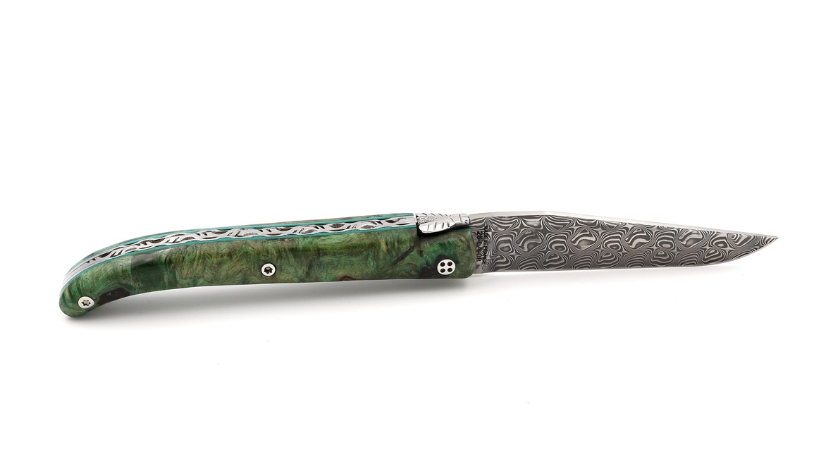 Claude DOZORME Laguiole Messer LUX Ahorn Wurzelholz 12 cm DSC® Rosendamast