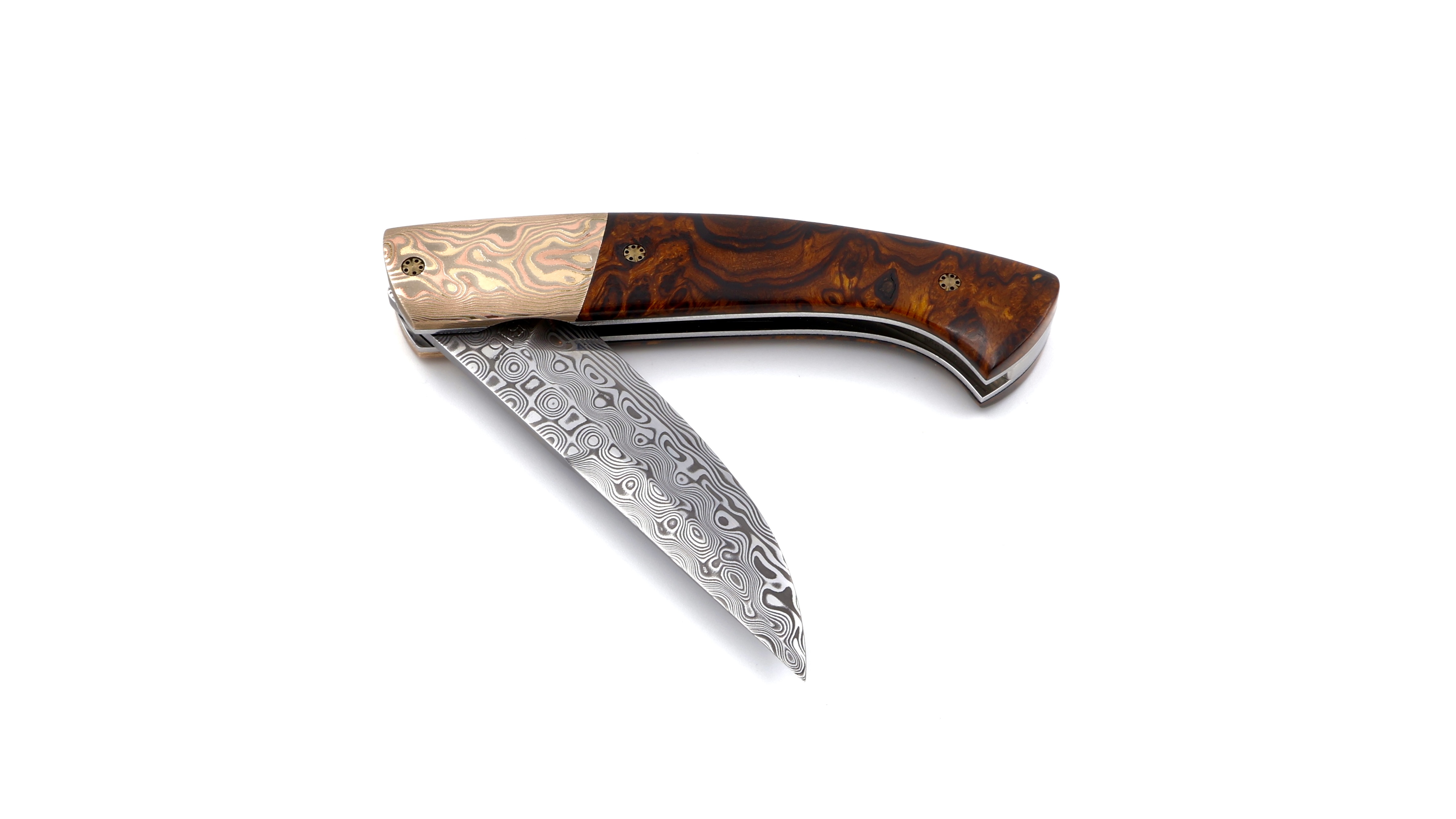 MANU LAPLACE 1515 Drop burl of ironwood mokume damascus Damascus blade