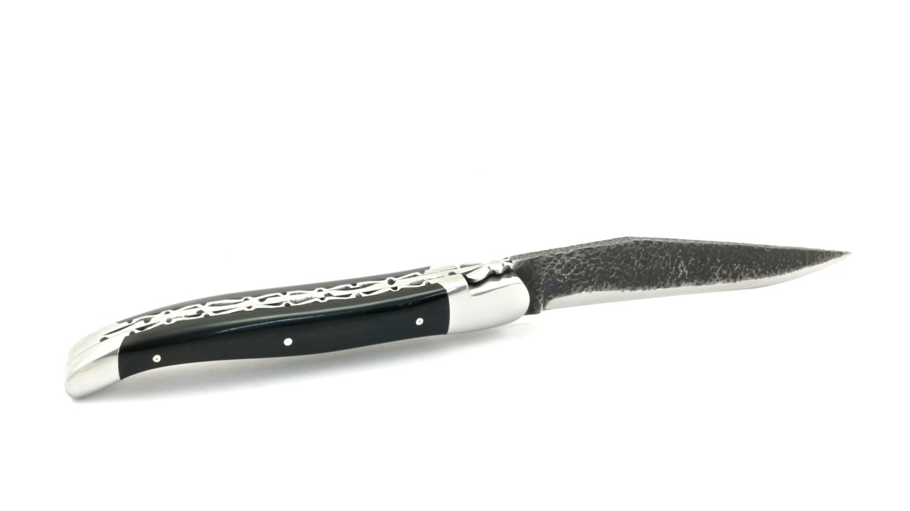 Durand-DP-BDF-BUI-5 Honoré Durand Laguiole Doppelplatine Klinge Brut de Forge Büffelkruste 12 cm