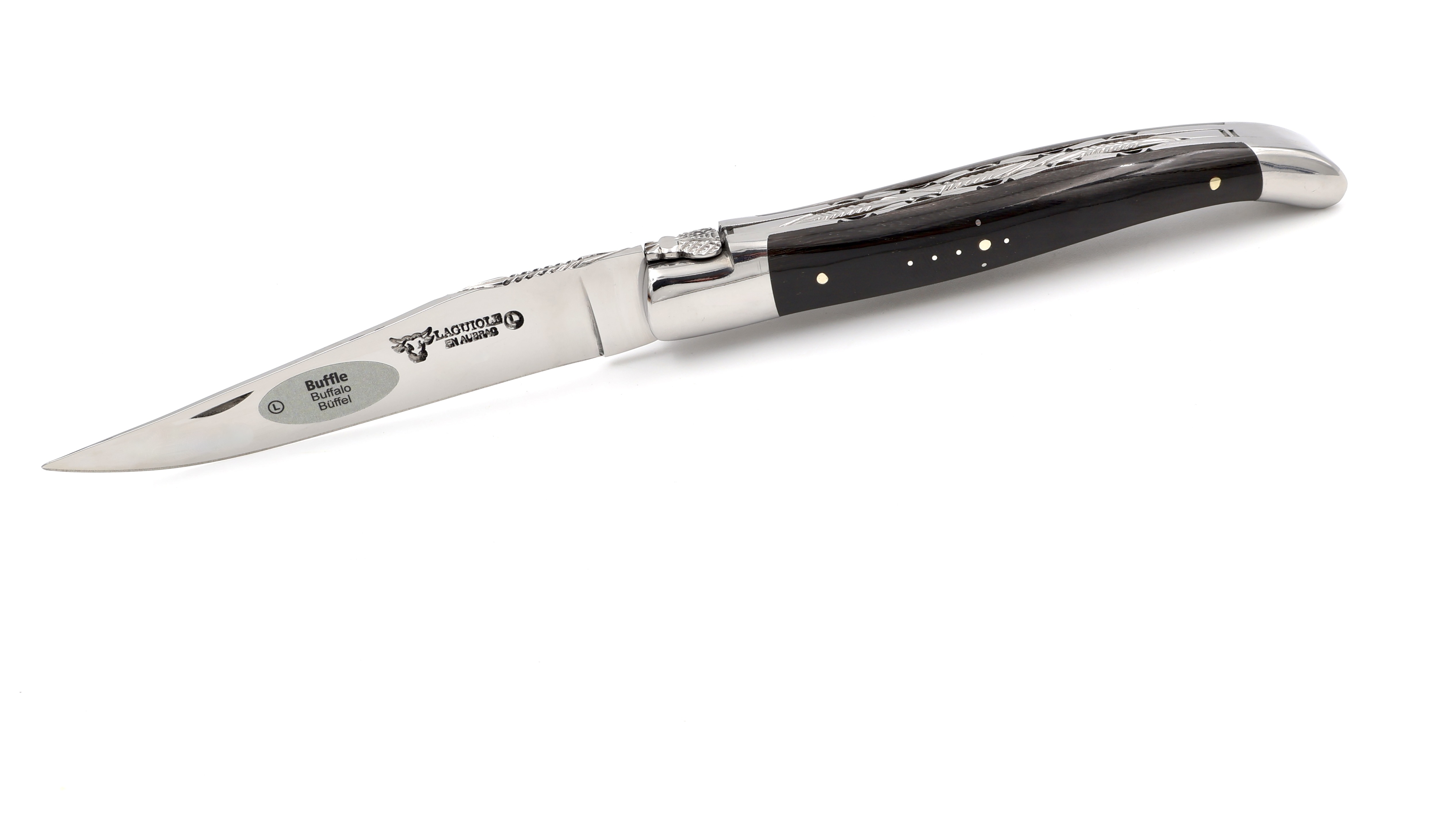 Laguiole en Aubrac Büffelhorn Doppelplatine 12 cm