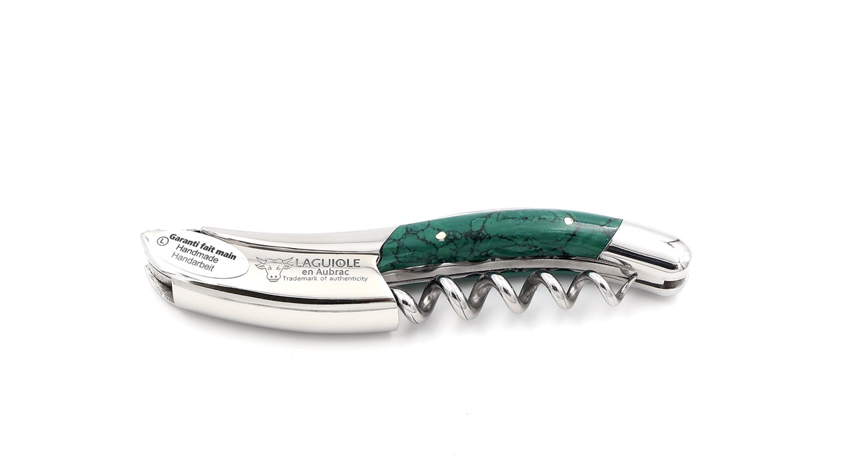 Laguiole en Aubrac Laguiole Sommelier knife jade stone