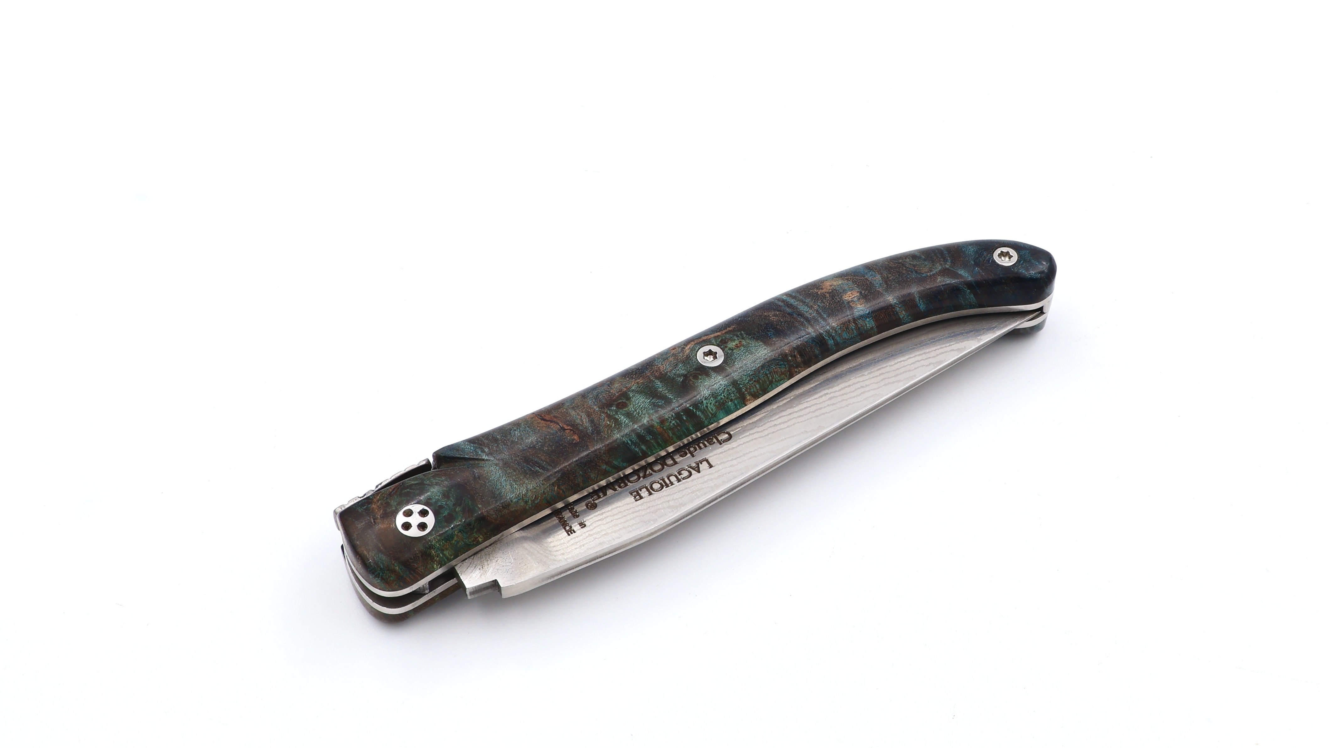 Claude DOZORME Laguiole Messer L'Atelier Ahornwurzel 12 cm VG10 Damastklinge   