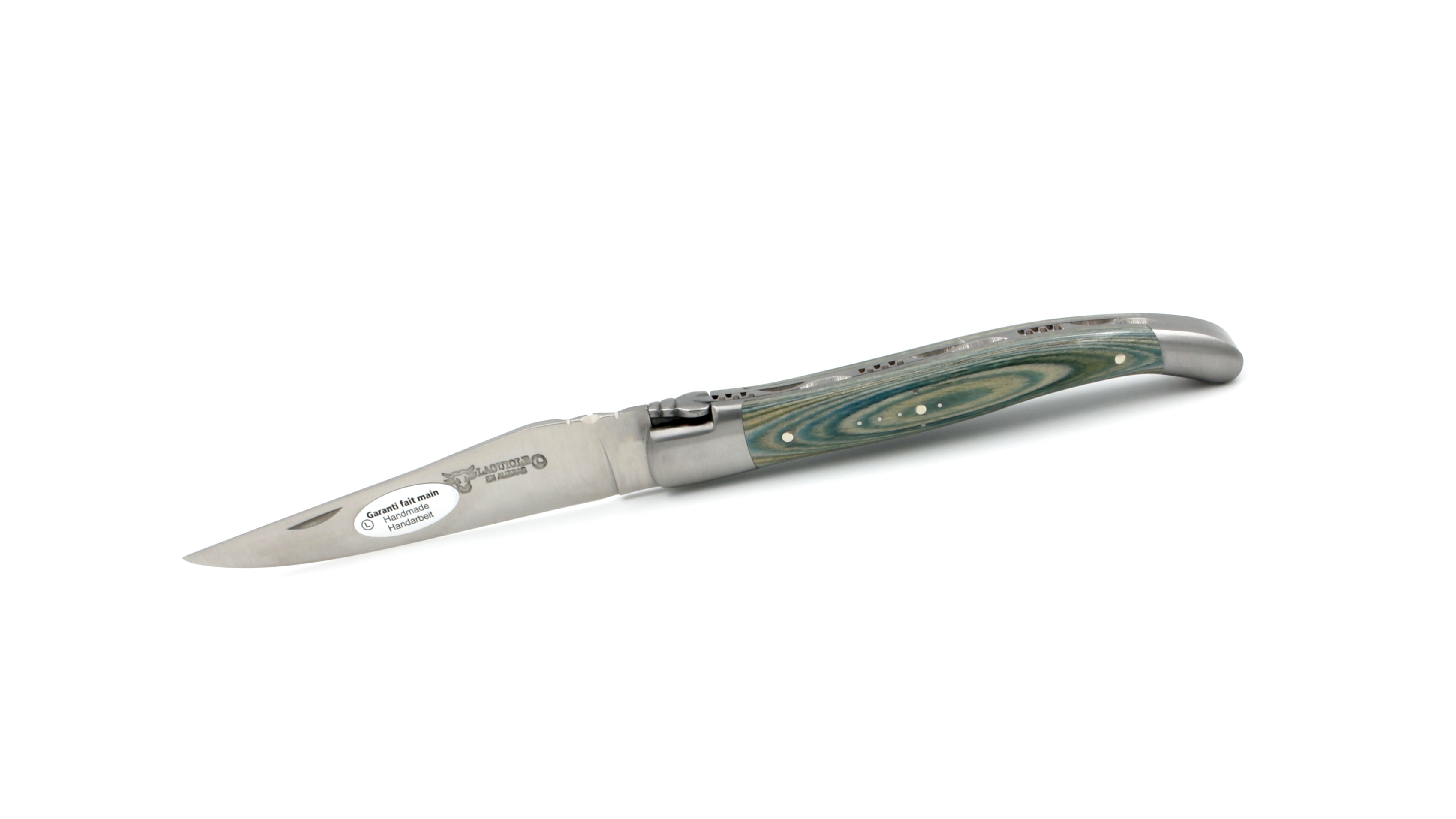 Laguiole en Aubrac Pakaholz blau 12 cm  Laguiole en Aubrac Pakaholz blau 12 cm