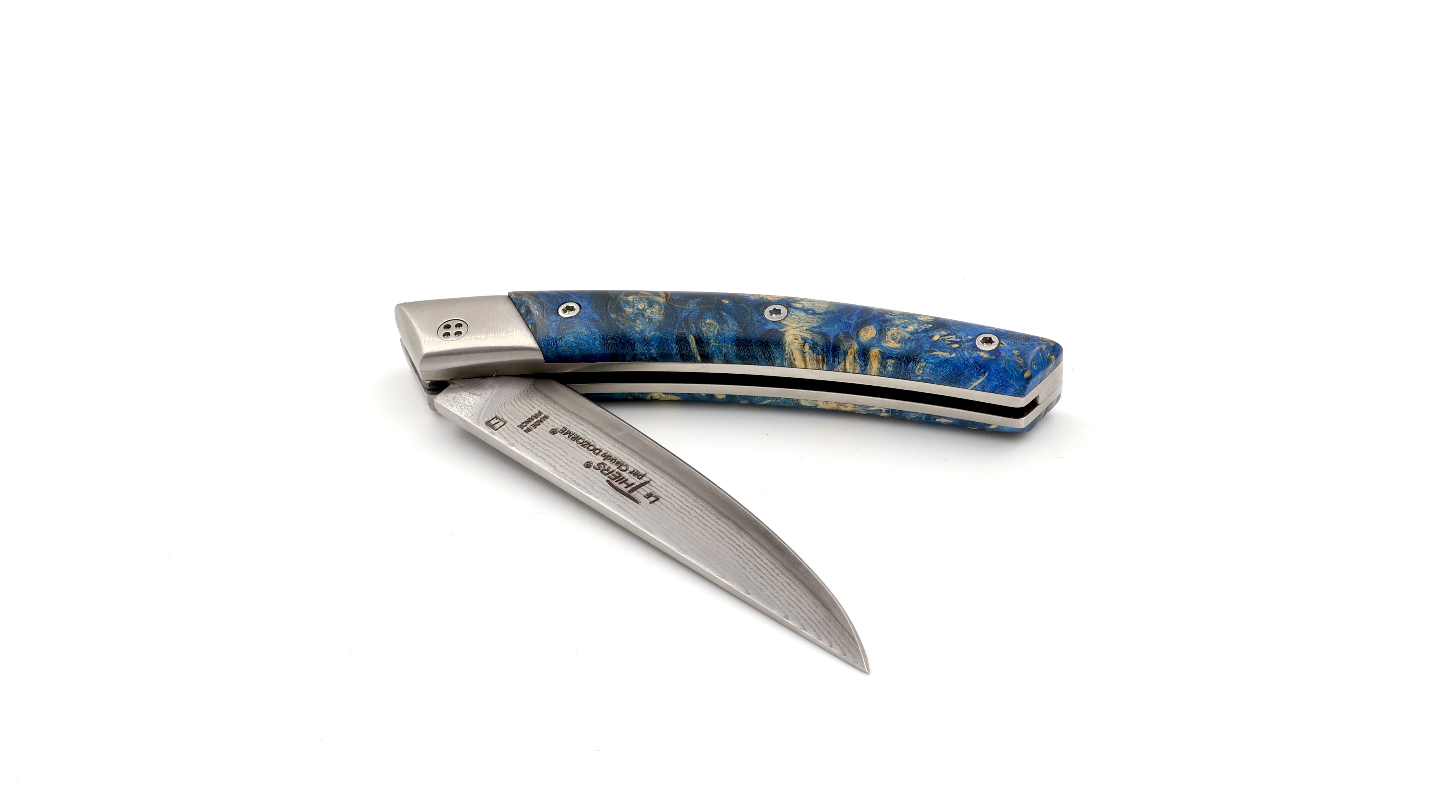 Claude DOZORME Thiers RLT maple burl VG10 damascus blade Claude DOZORME Thiers RLT maple burl VG10 damascus blade