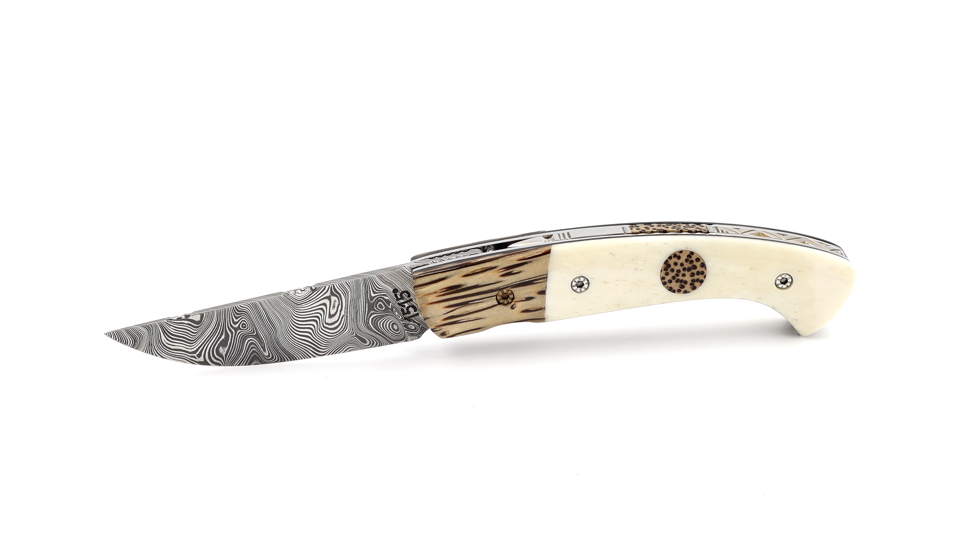 MANU LAPLACE 1515 PETIT  ZULU palmwood and bone damascus 
