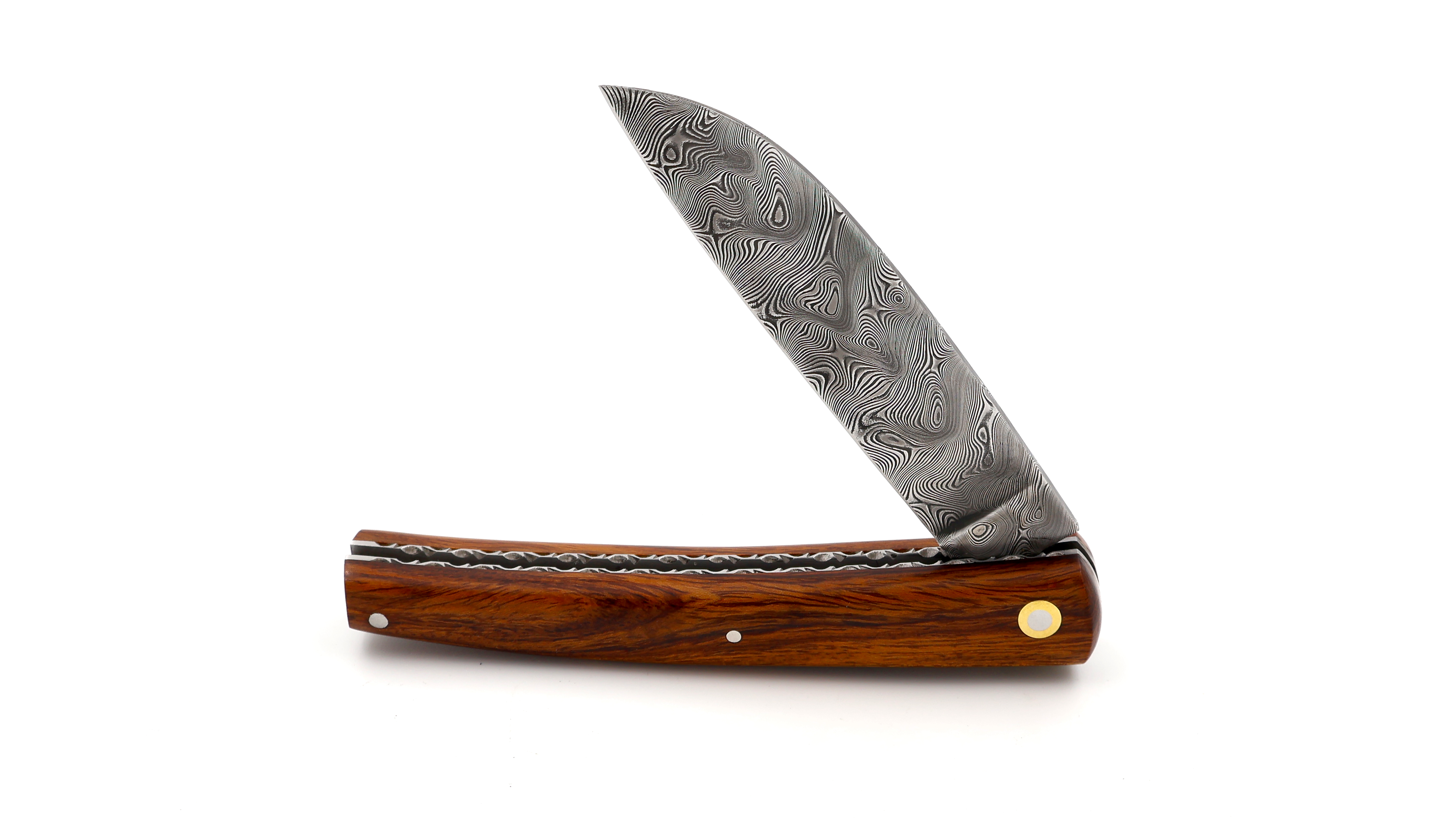 Liadou du Vallon® PETIT guillochiert Winzermesser Wüsteneisenholz Damastklinge 10,5 cm