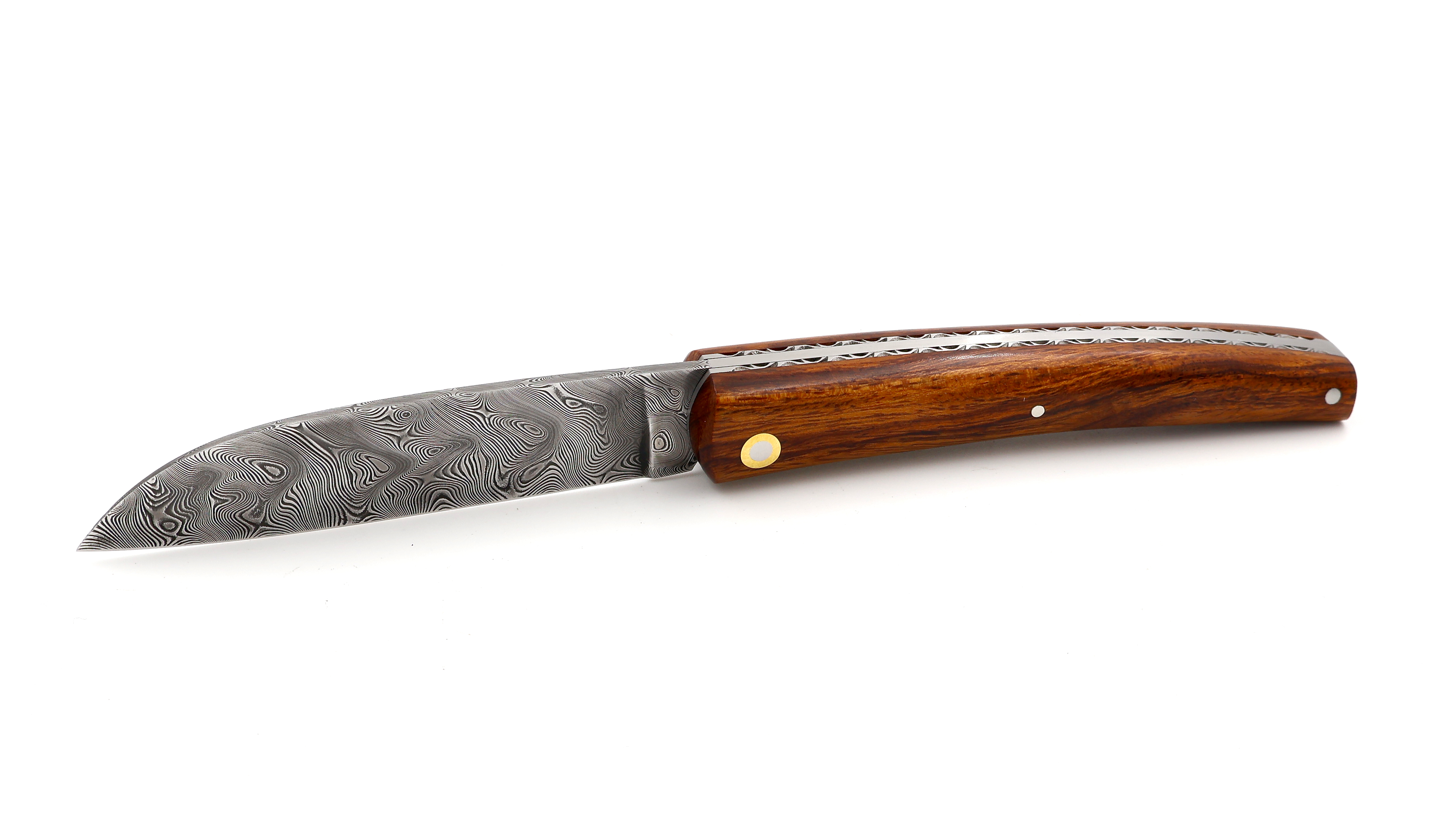 Liadou du Vallon® PETIT guillochiert Winzermesser Wüsteneisenholz Damastklinge 10,5 cm