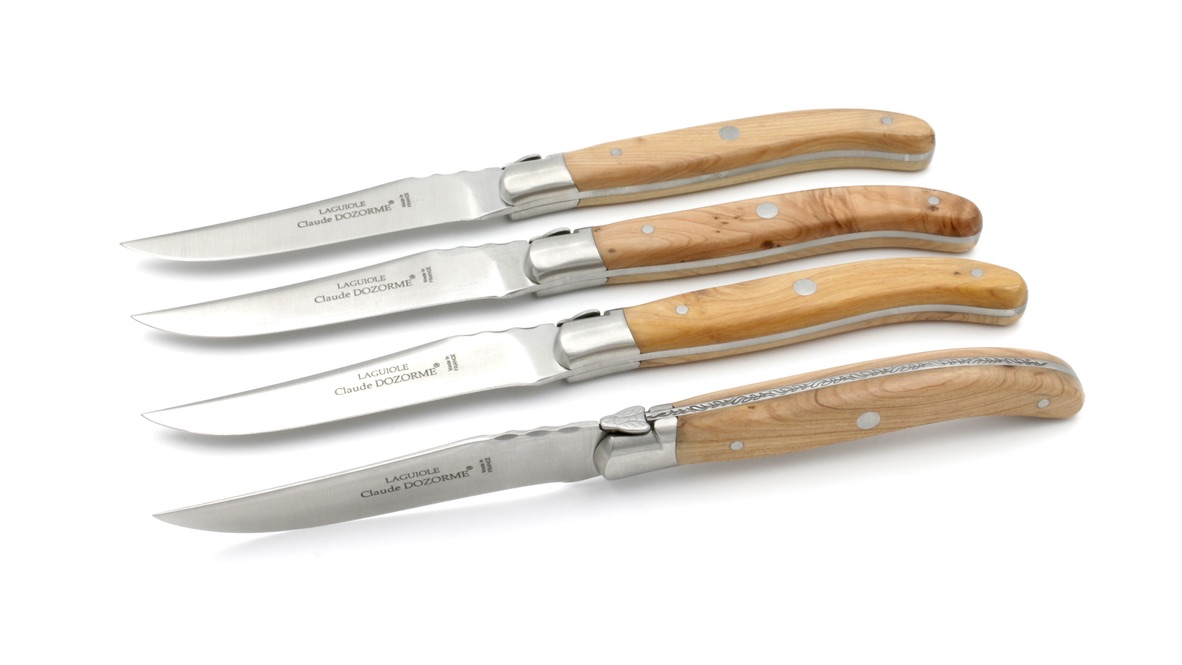 Claude DOZORME Laguiole Steakmesser Set 4-tlg. Wacholder matt