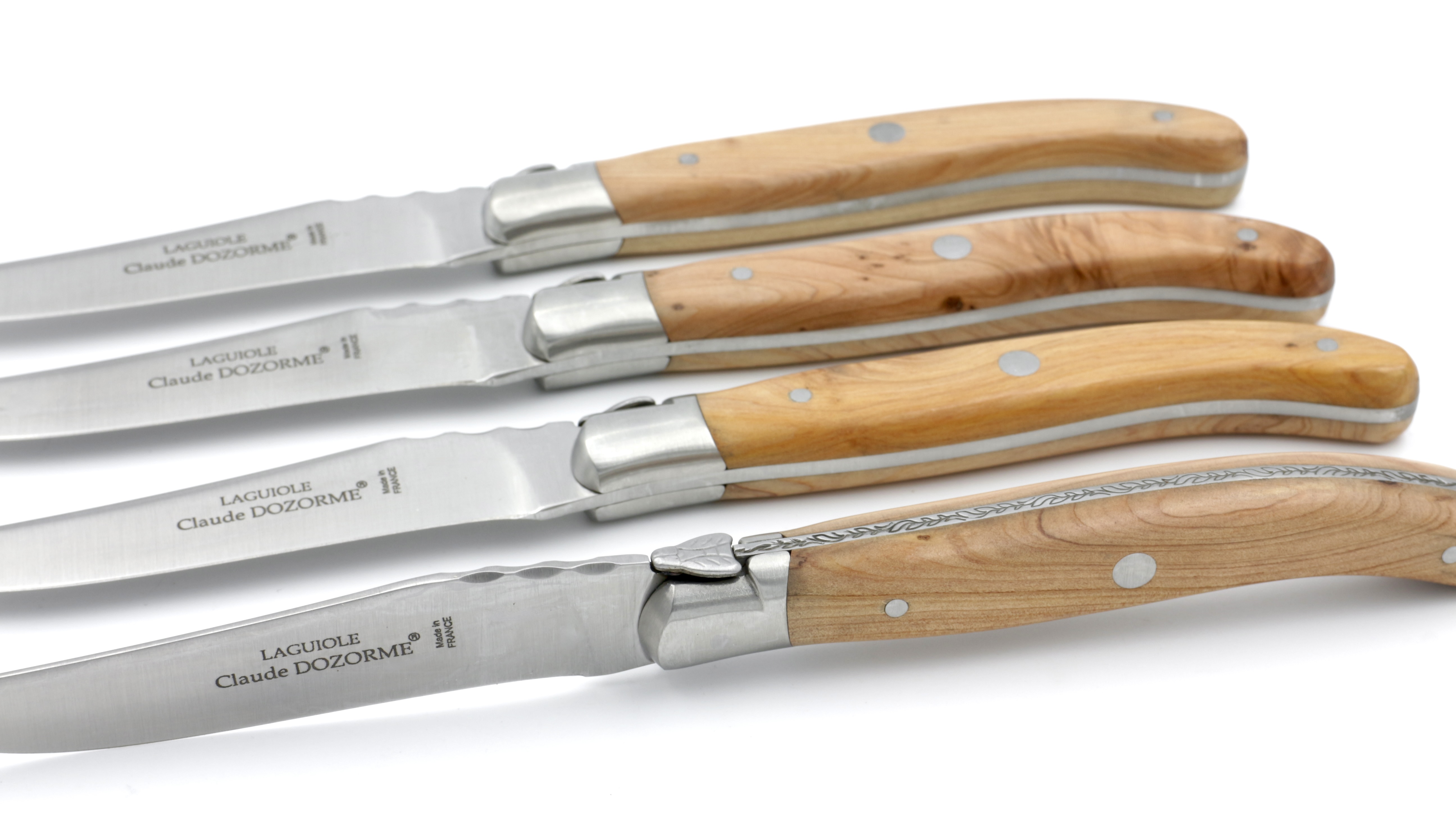 Claude DOZORME Laguiole Steakmesser Set 4-tlg. Wacholder matt