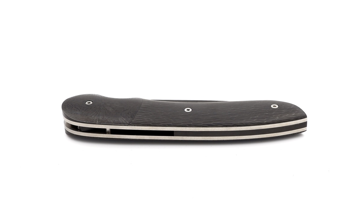 Benjamin Hée Liner Lock Taschenmesser FAT Carbon Achim Wirtz Damast 12 cm