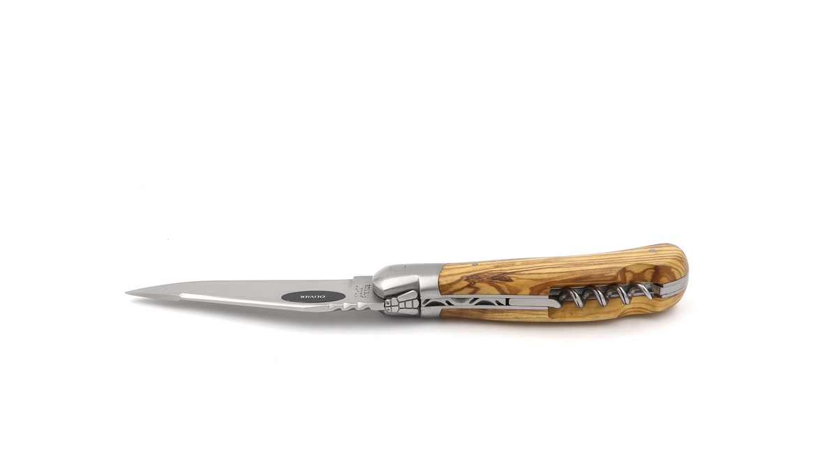 ARBALETE G. David Laguiole hunting knife NATURE with corkscrew Olive wood