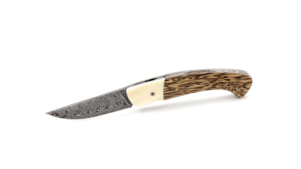 MANU LAPLACE 1515 ZULU buffalobone palmwood damascusblade