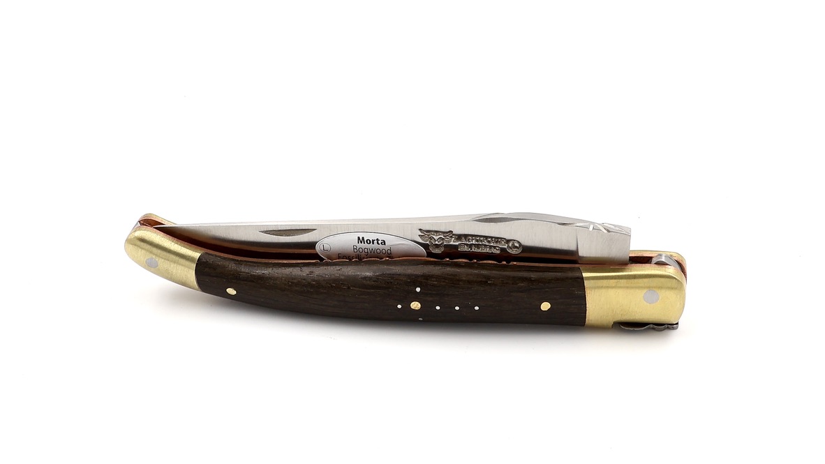 Laguiole en Aubrac BIJOU Mooreiche guillochierte Platine 12 cm