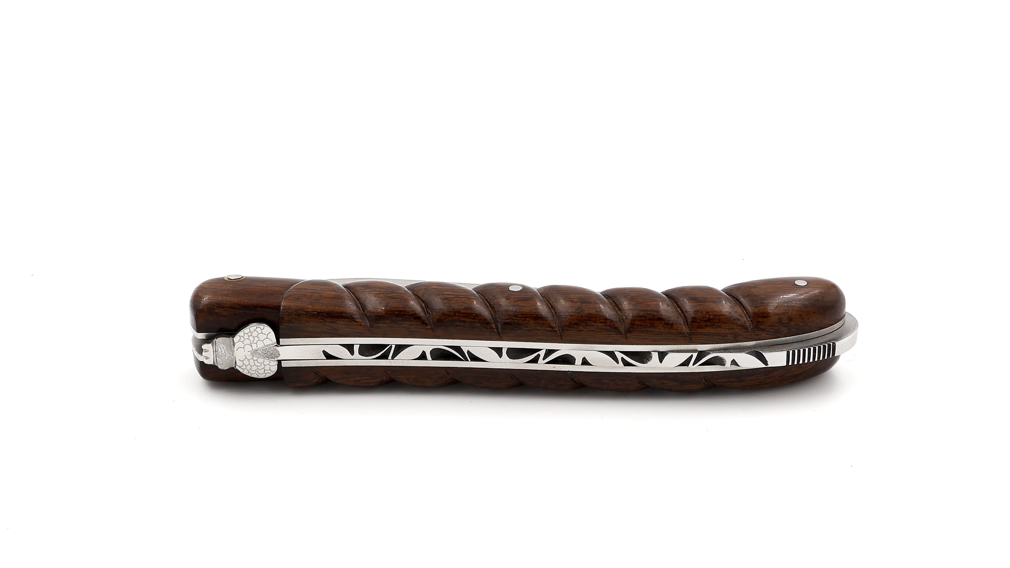 Fontenille Pataud Laguiole NATURE "ROPE" Wüsteneisen Wurzelholz geschnitzt 12 cm
