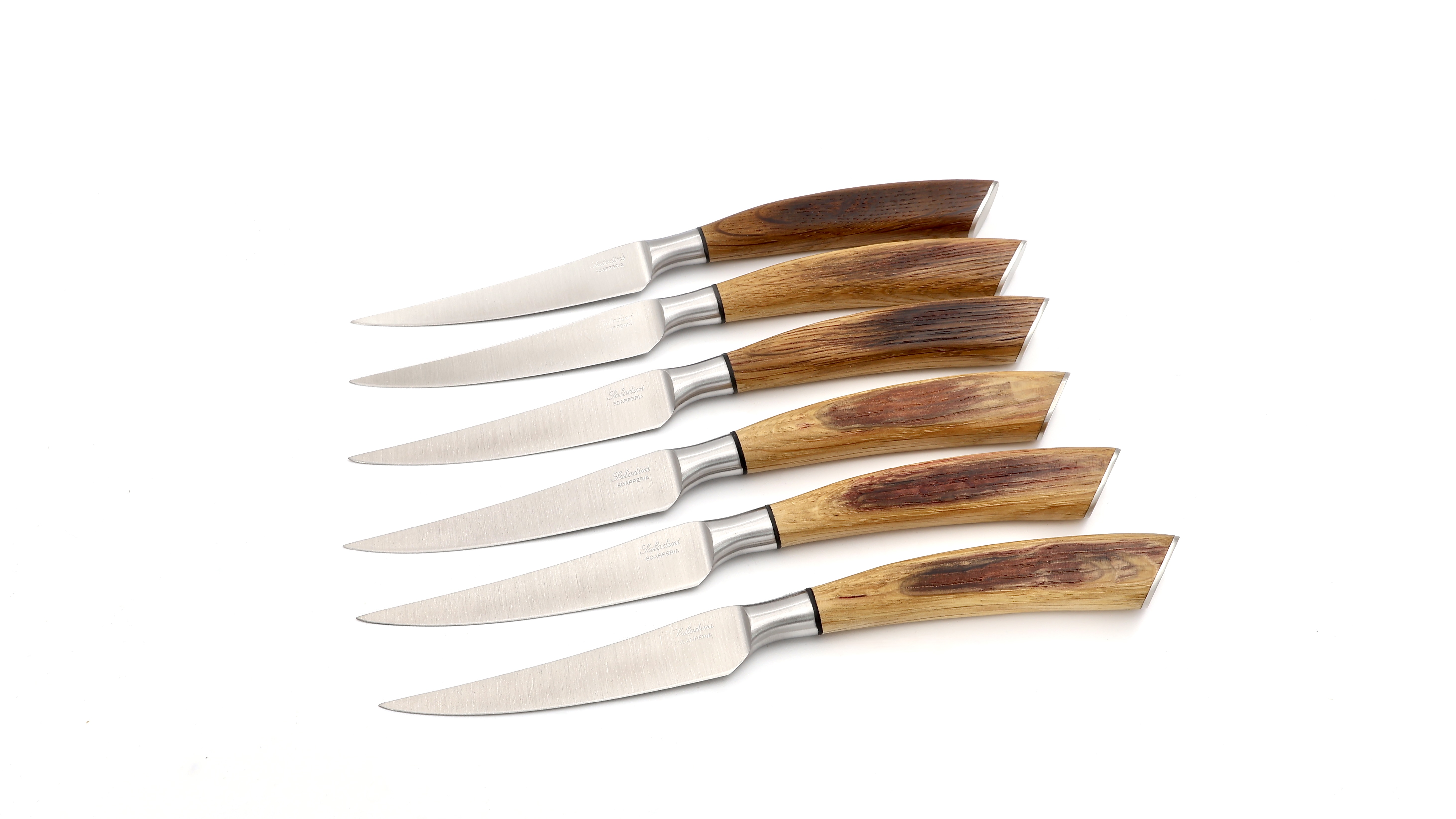 Saladini steakknives set of 6 barrel oak