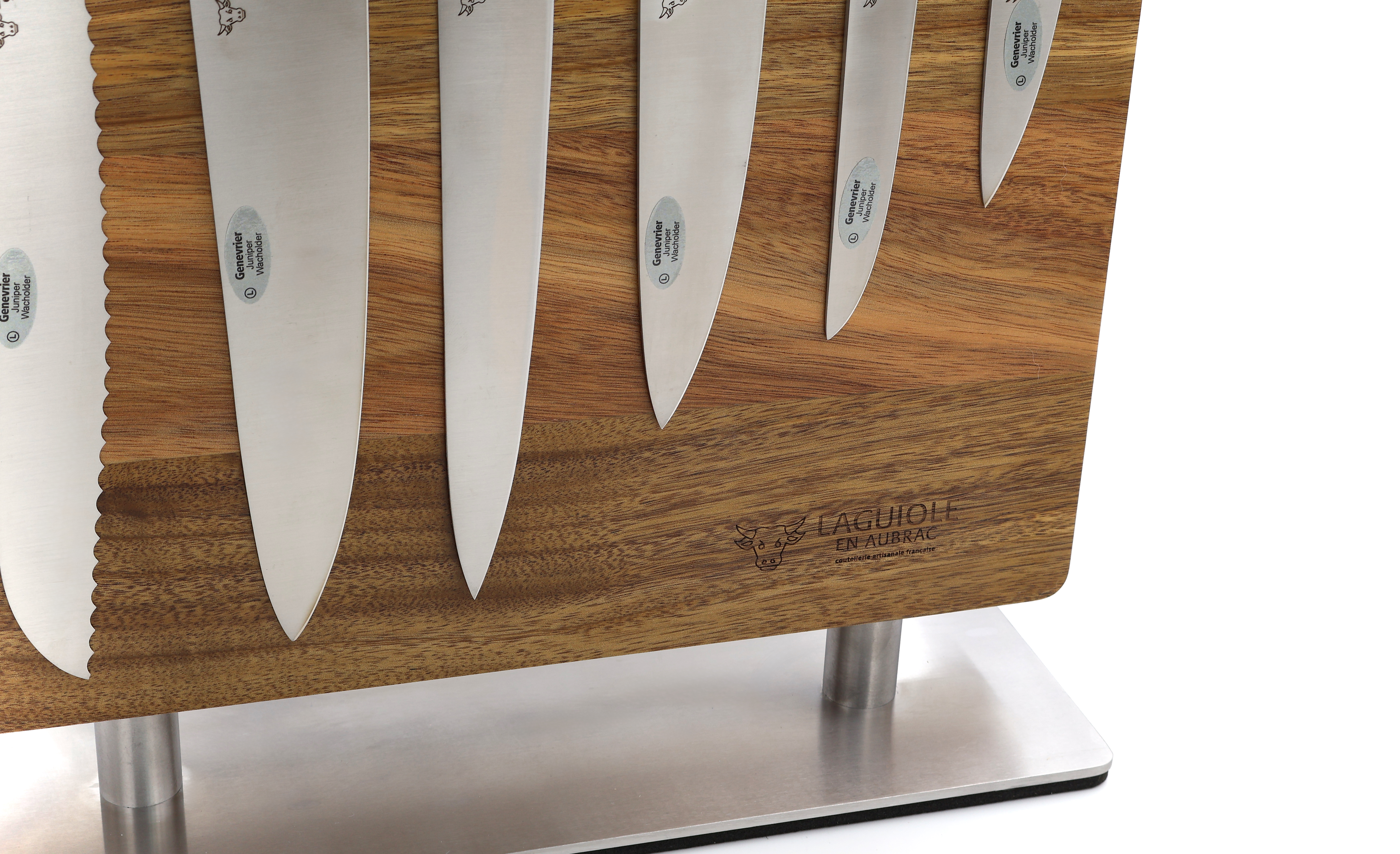 Laguiole en Aubrac  Kochmesser-Set Wacholder 6-teilig mit Magnetblock