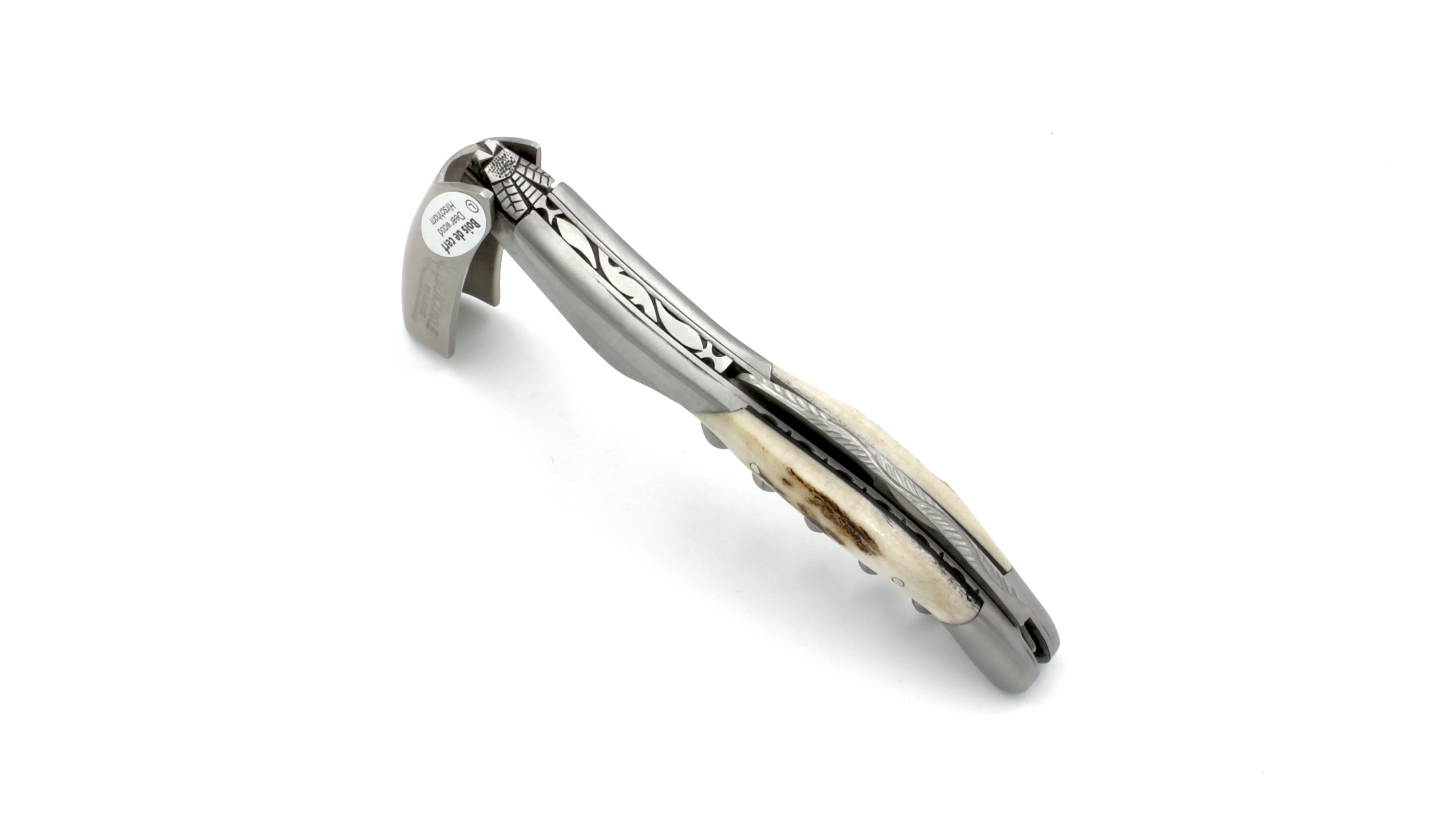 Laguiole en Aubrac Laguiole Sommelier knife stag horn with guillochage, special bee Laguiole en Aubrac Laguiole Sommelier knife stag horn with guillochage, special bee