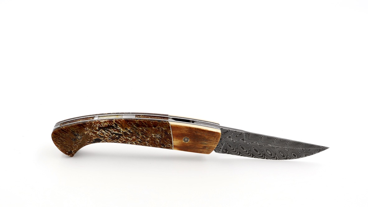 MANU LAPLACE 1515 CUSTOM Mammut-Femurknochen Damastklinge 