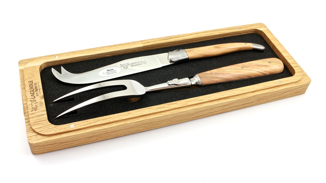 SMF99OLI Laguiole en Aubrac Laguiole Käsebesteck 2-teilig Olive