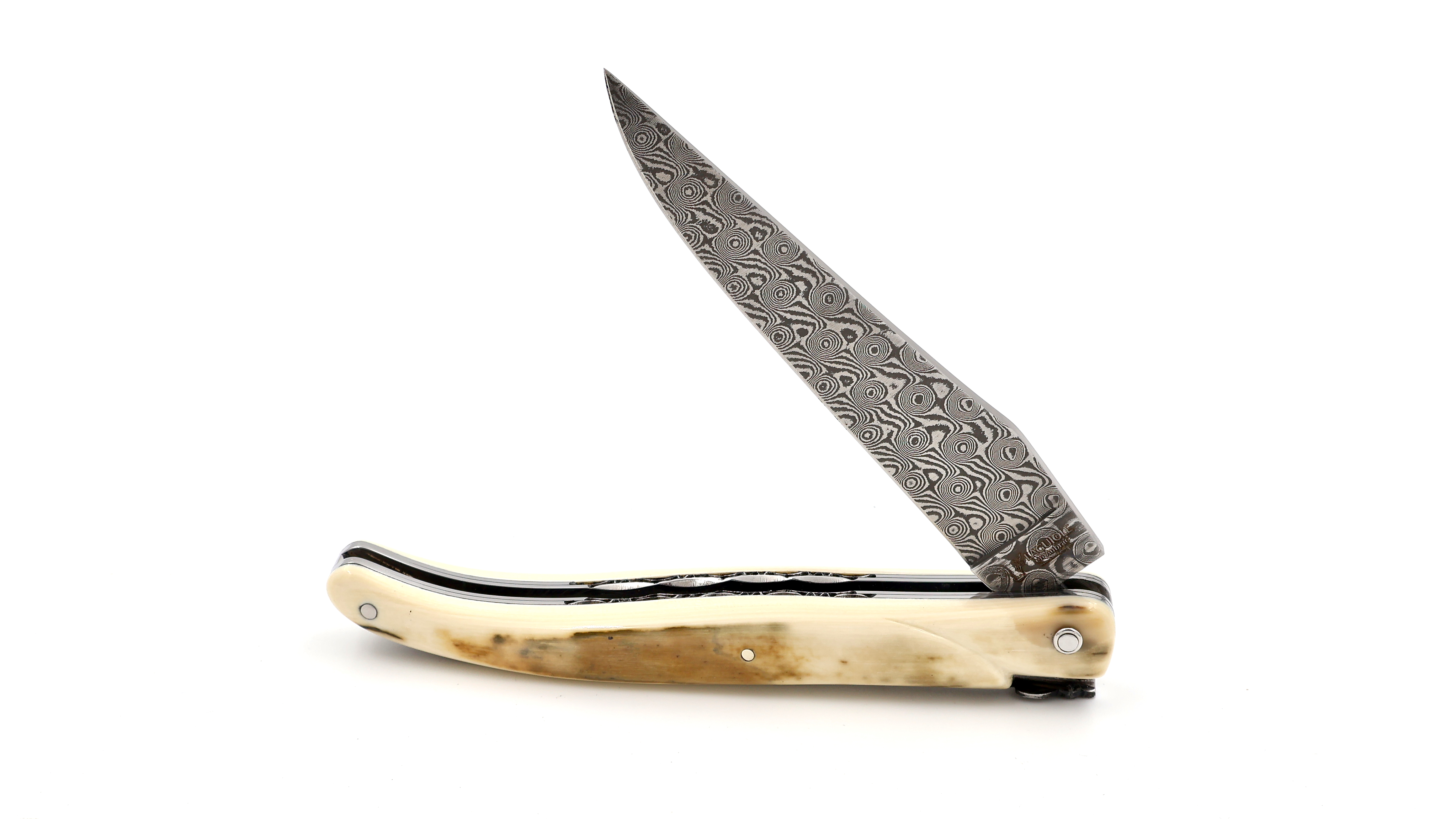 Laguiole en Aubrac DSC® Rosendamast Mammutelfenbeinkruste massiv Doppelplatine 12 cm