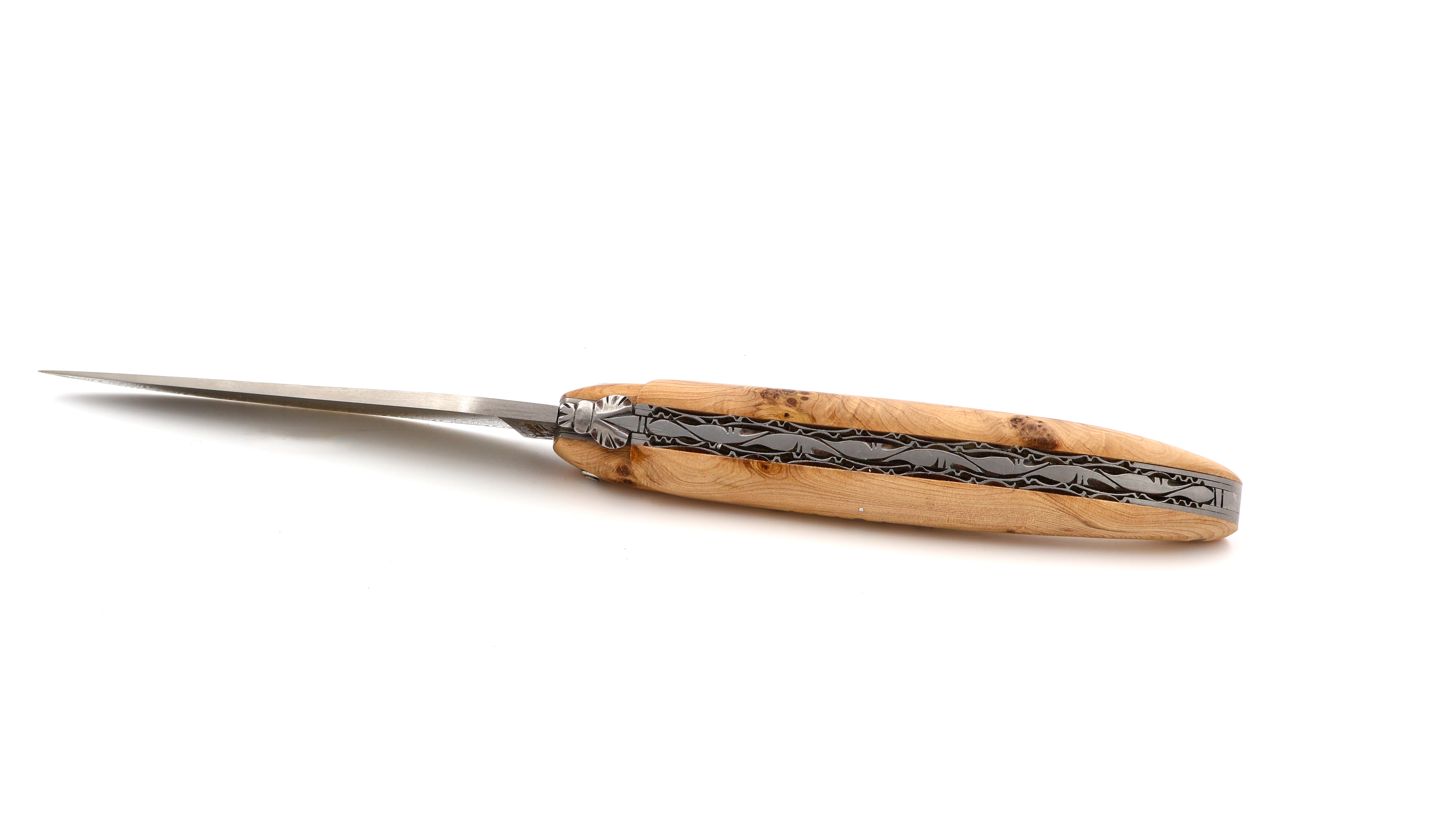 Laguiole en Aubrac DSC®  damascus,  juniper full handle with double plates 12 cm