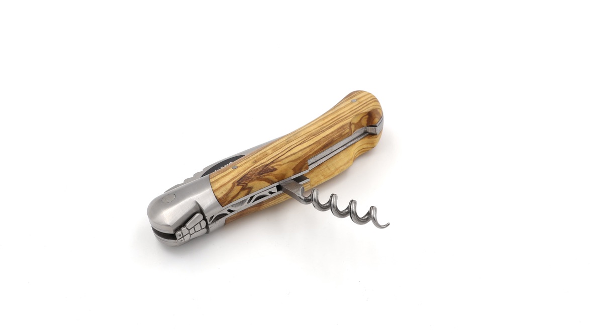 ARBALETE G. David Laguiole hunting knife NATURE with corkscrew Olive wood