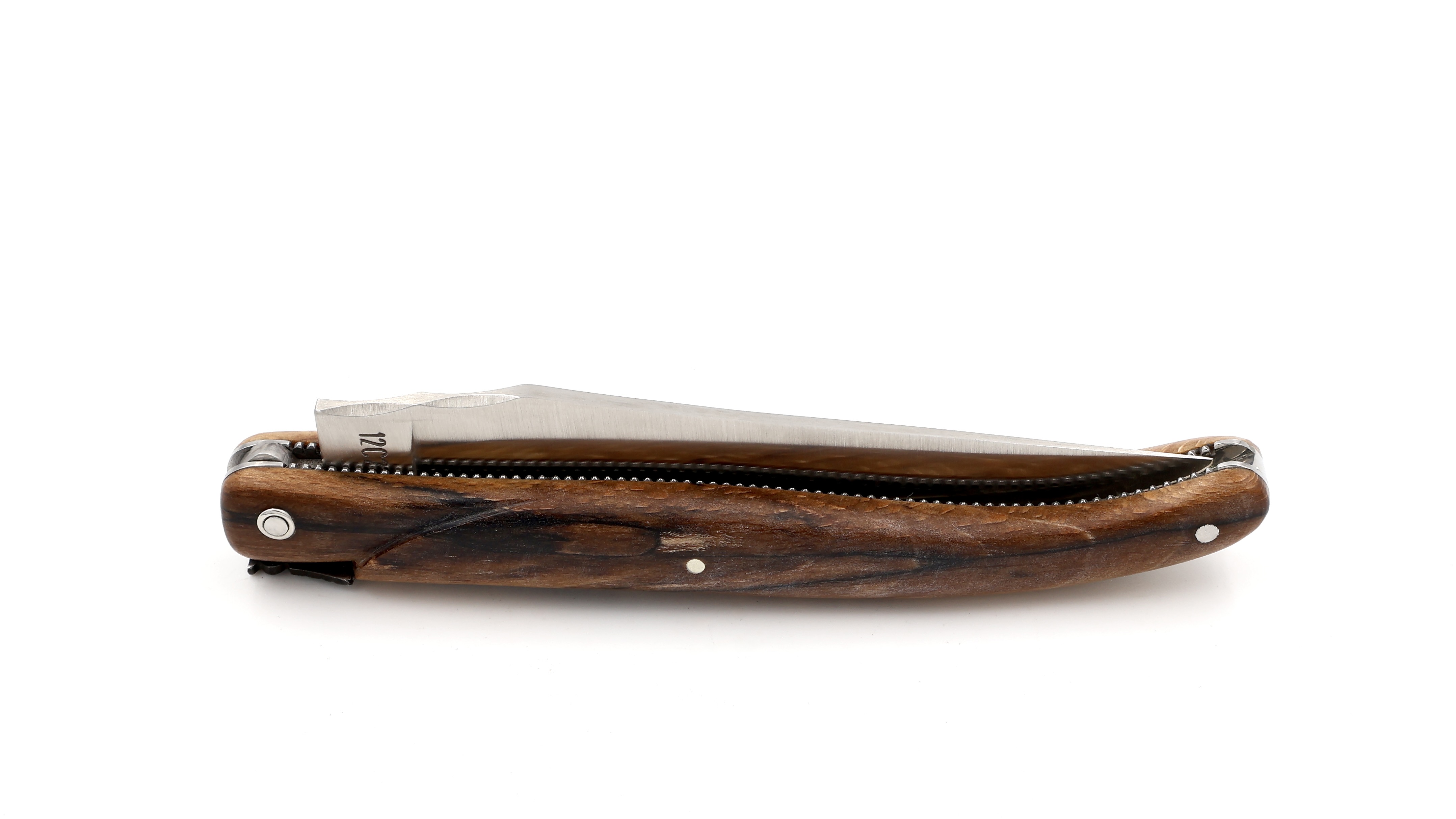 Laguiole en Aubrac Modell Perle Aubrac Holz guillochiert massiver Griff 12 cm