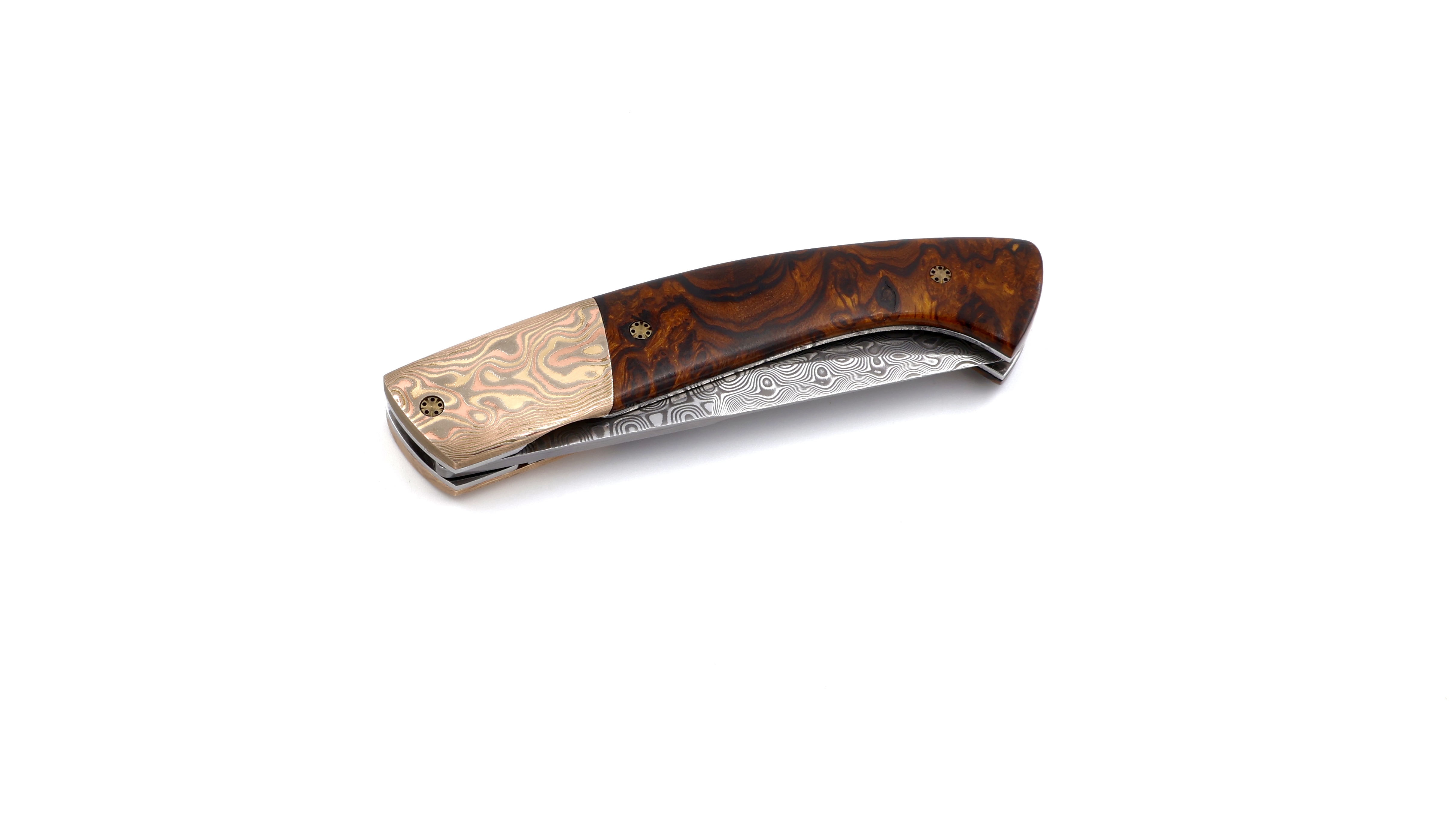 MANU LAPLACE 1515 Drop burl of ironwood mokume damascus Damascus blade