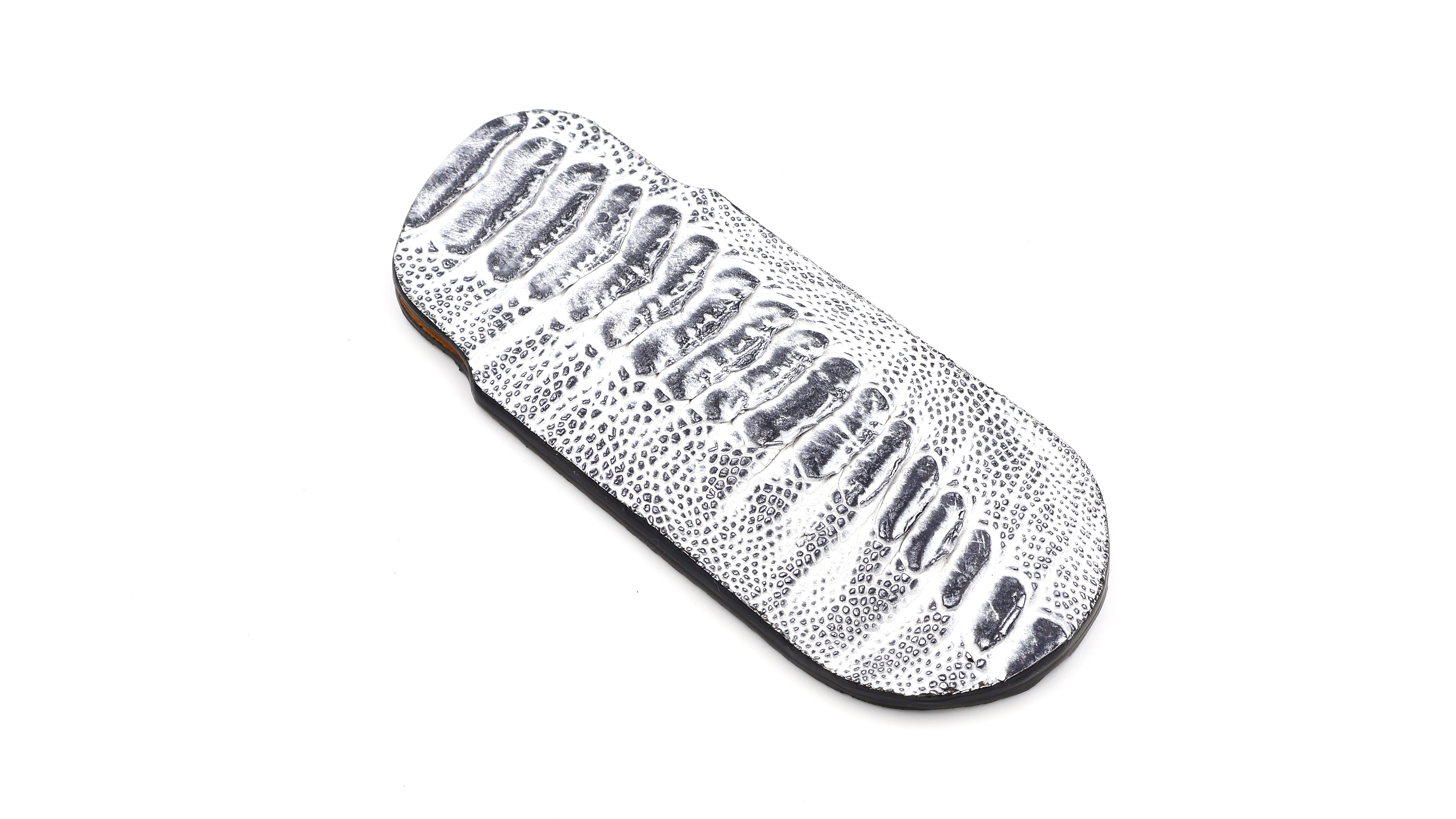 Atelier N°7 ostrichleg leather white blue 14,5 cm