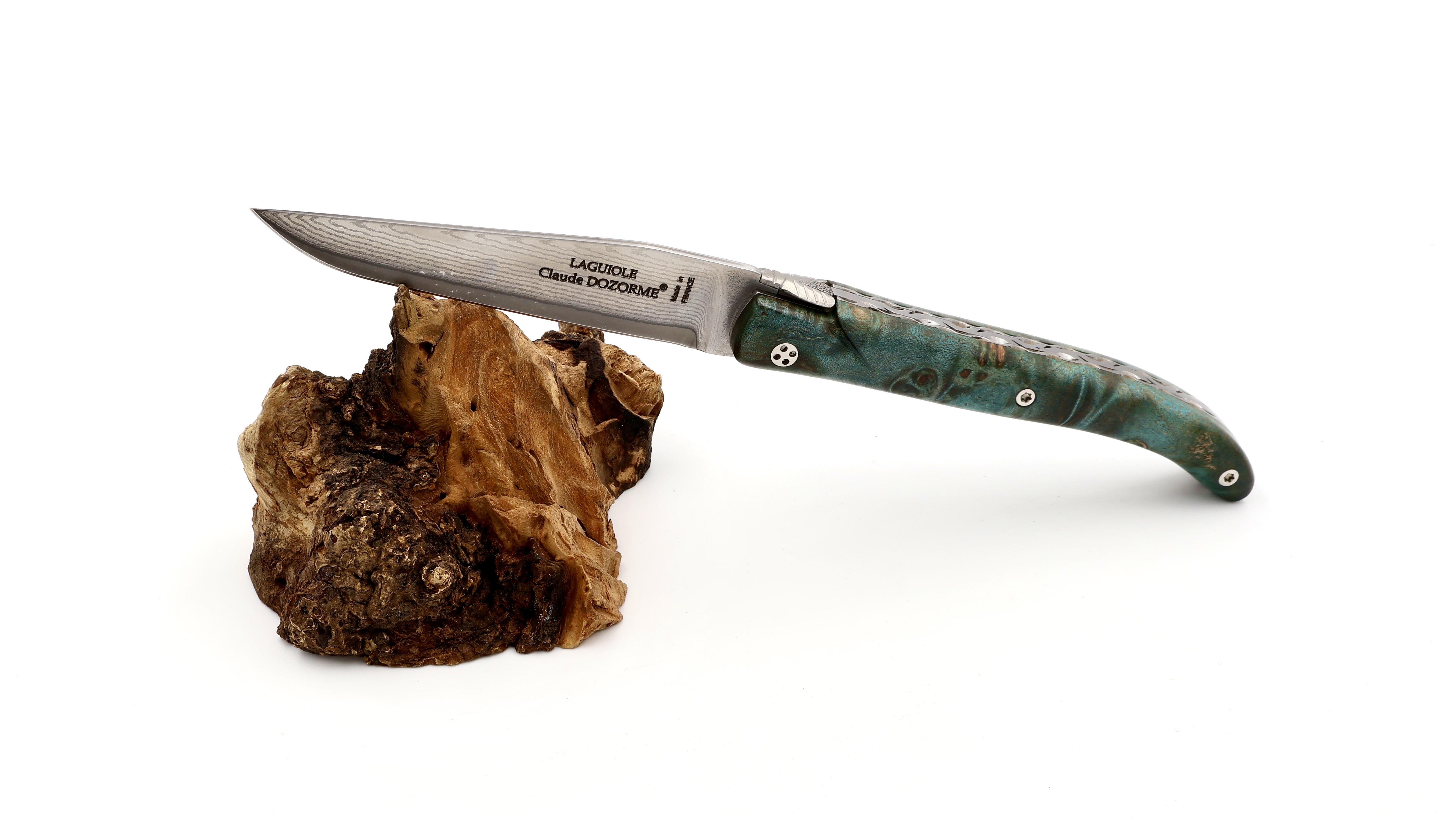 Claude DOZORME Laguiole Messer L'Atelier Ahornwurzel 12 cm VG10 Damastklinge 