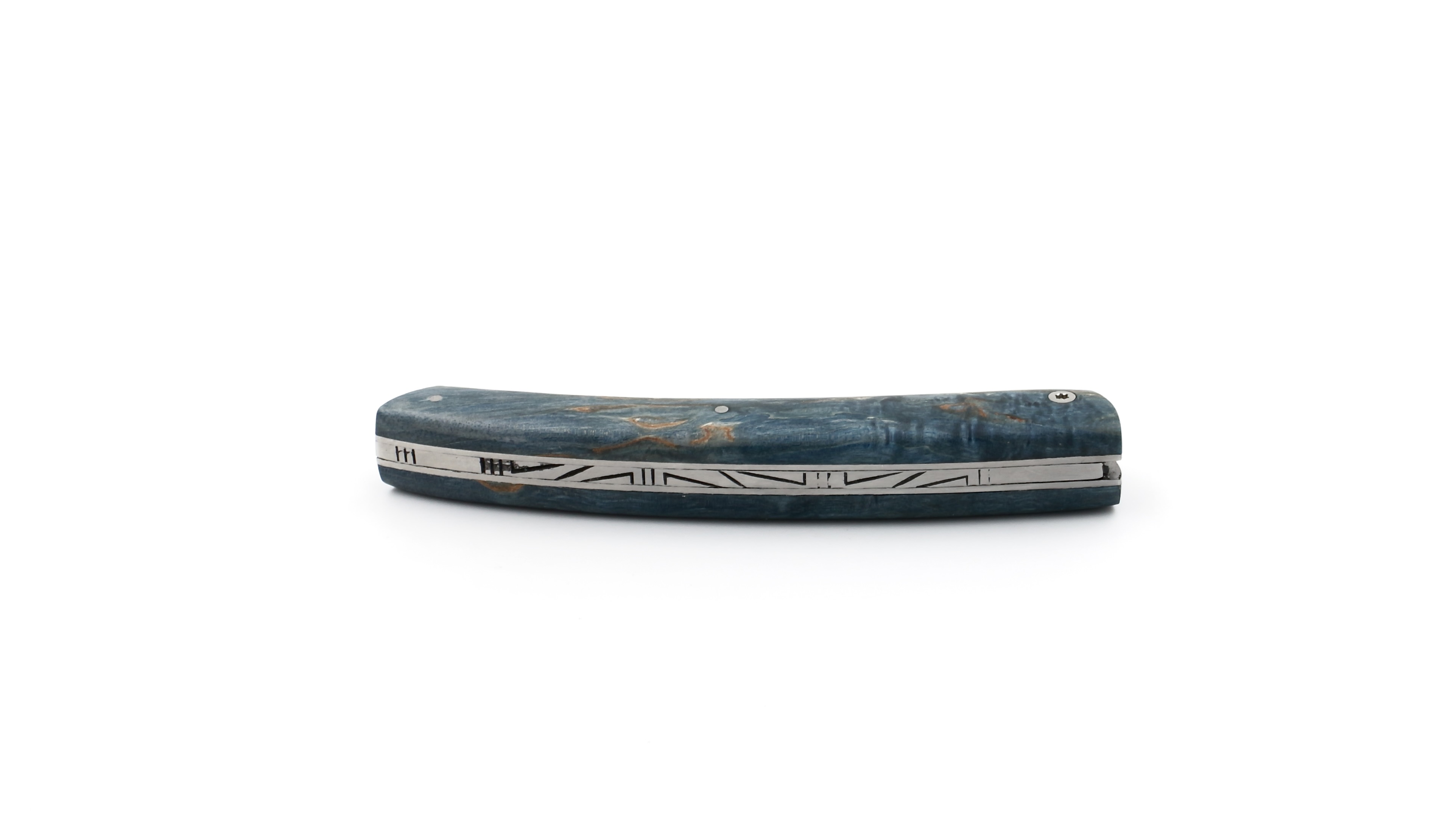 AU SABOT Le Thiers Messer 12 cm Maserbirke blau AU SABOT Le Thiers Messer 12 cm Maserbirke blau