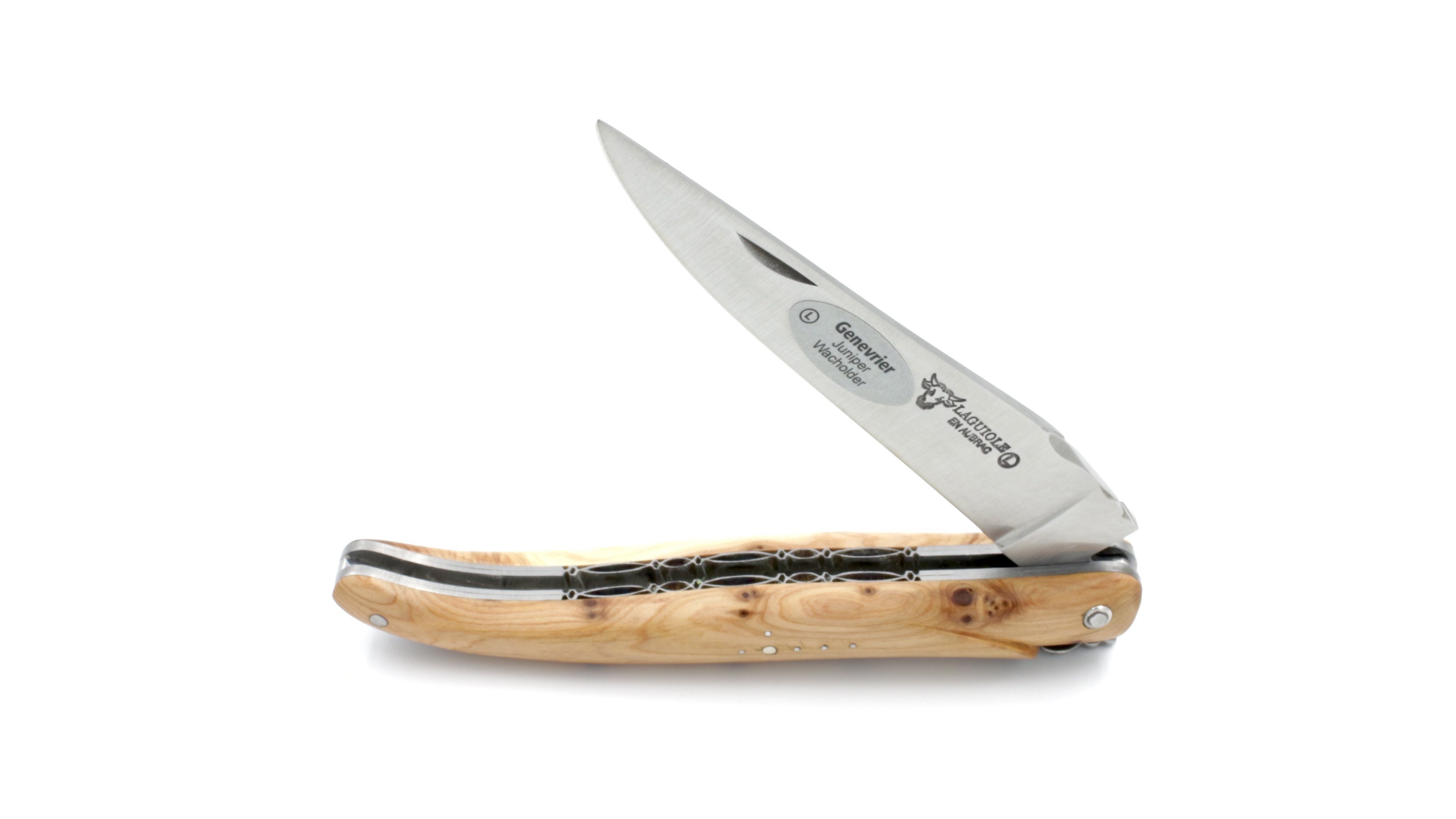 9C8CE522-EC7B-4519-828C-62E3BCEC9333_1_201_a Laguiole en Aubrac Wacholder massiv Doppelplatine 12 cm