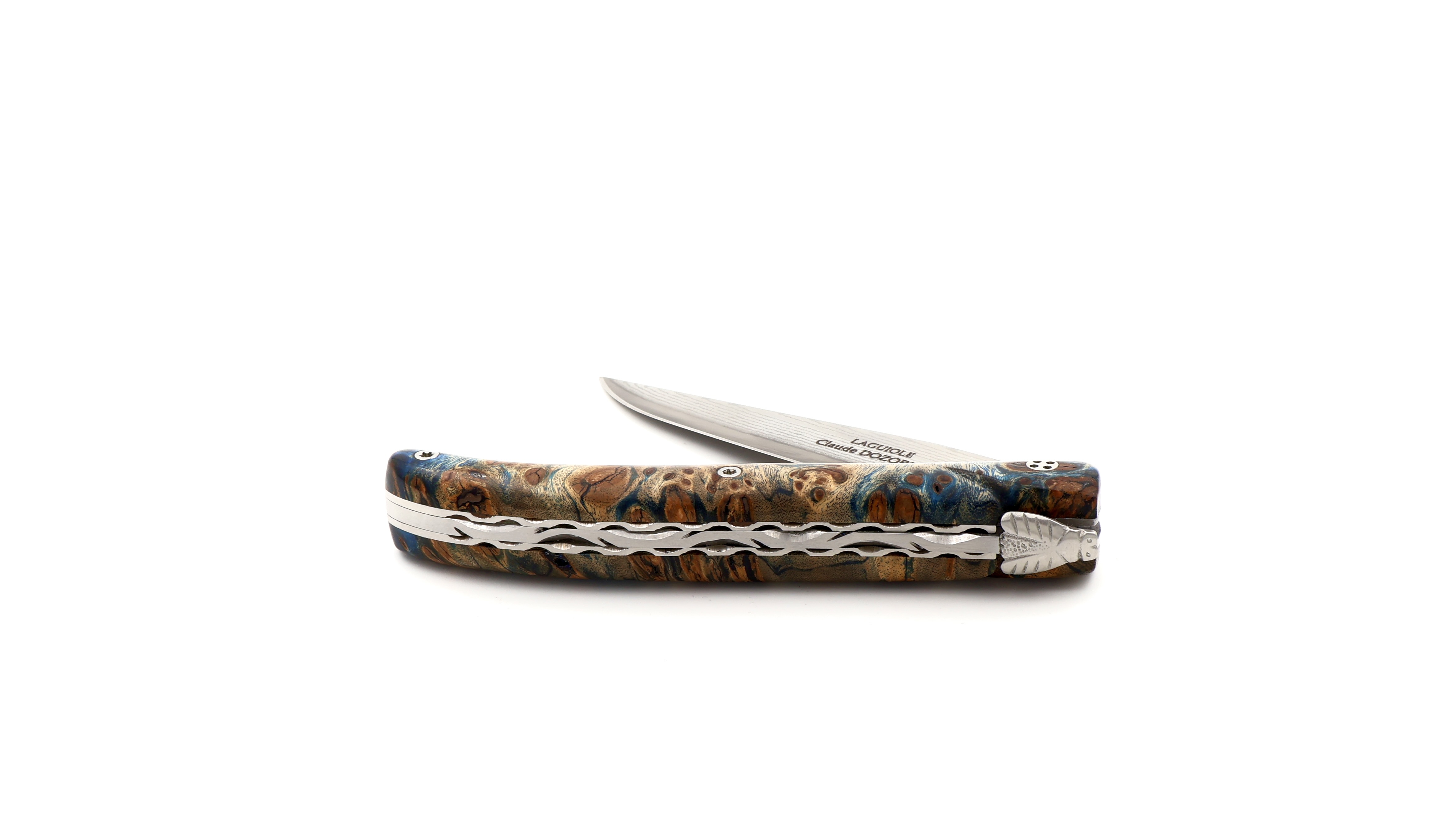 Claude DOZORME Laguiole Messer L'Atelier Ahornwurzel 12 cm VG10 Damastklinge  