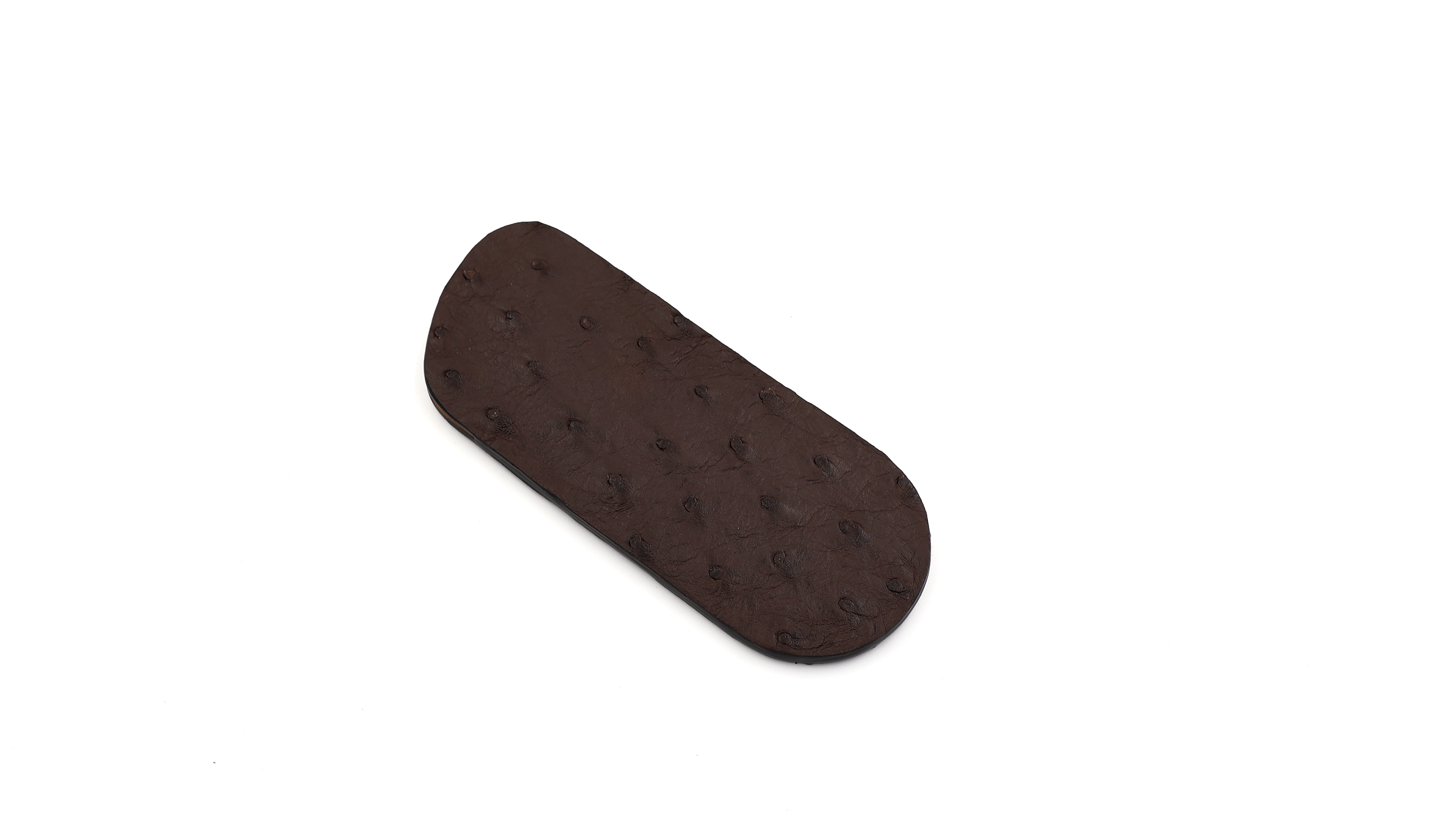 Atelier N°7 ostrich leather dark brown 14 cm