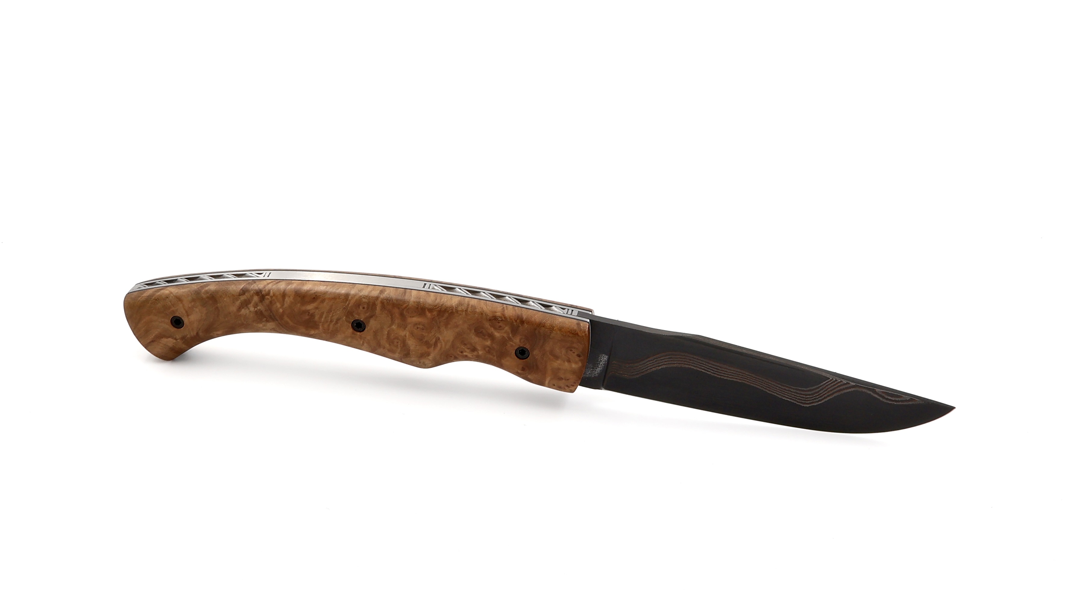 KLEOS Taschenmesser LYKOS braunes Malee Wurzelholz DarkMai Coppermascus