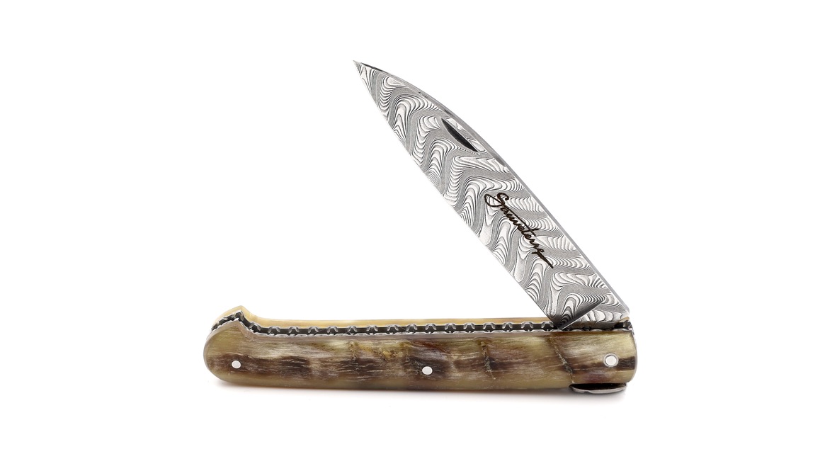 Sauveterre Messer Damast Widder massiv guillochiert 11 cm 