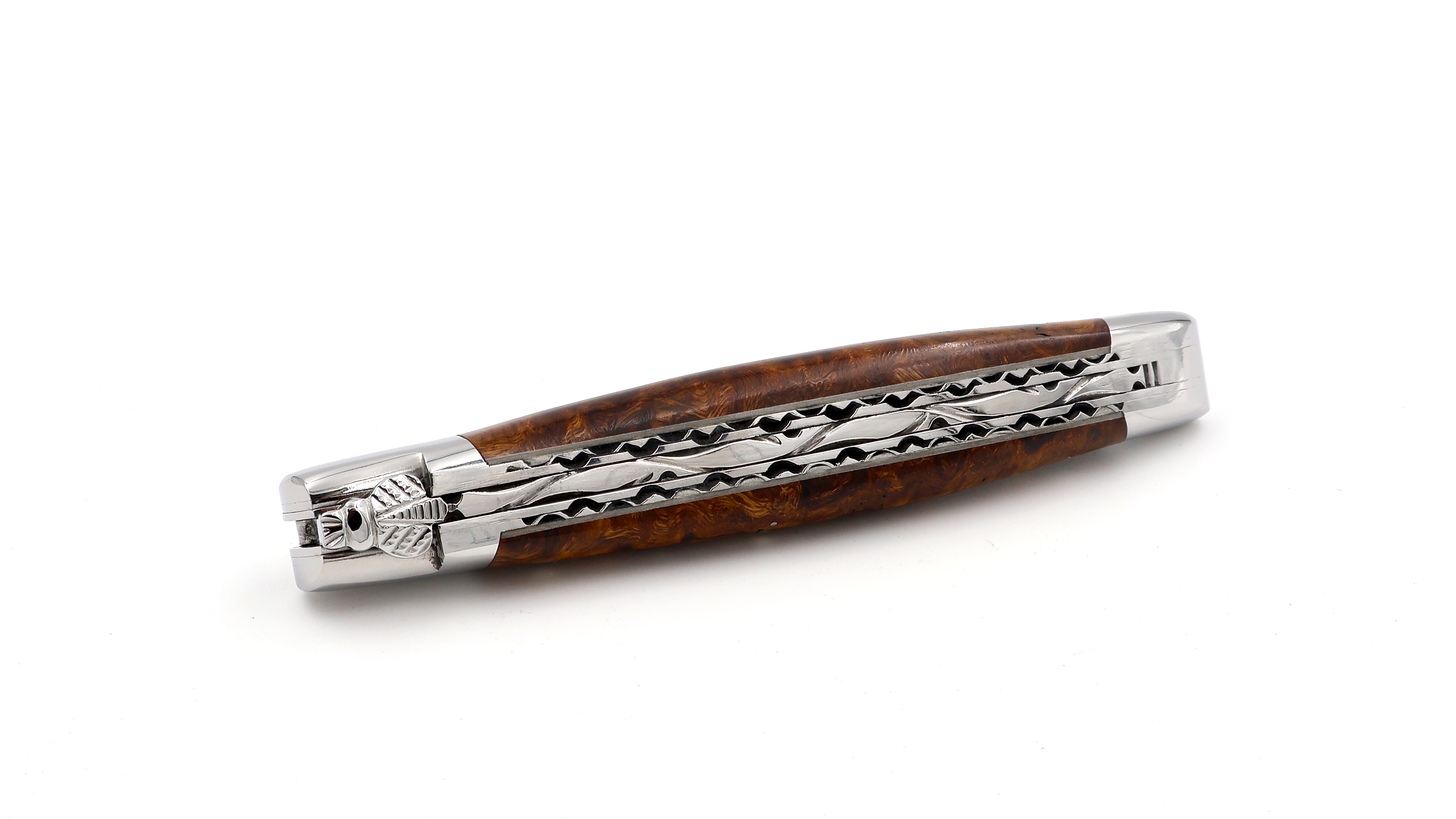 Laguiole en Aubrac DSC® damascus doubleplate knife Ironwood shiny 12 cm