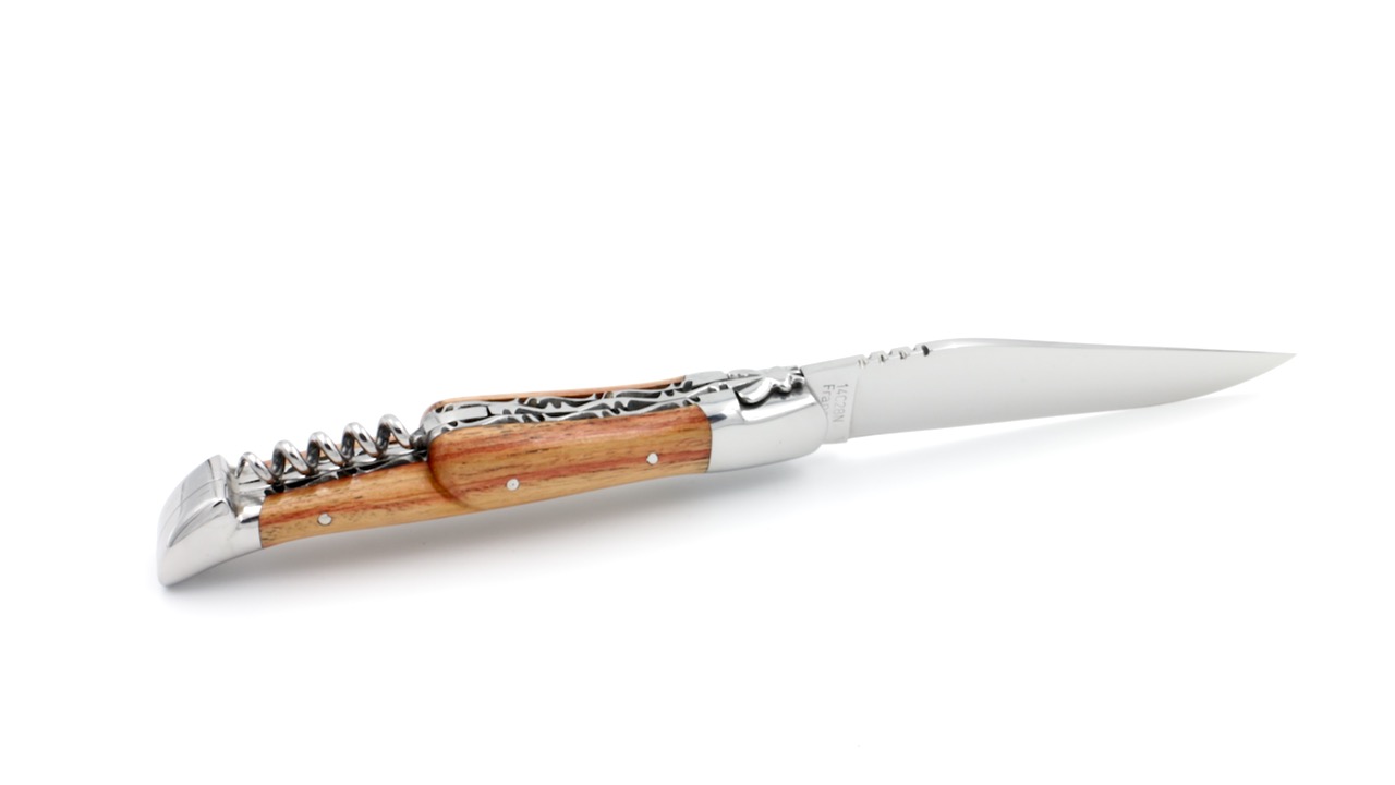 Durand-DP-Kork-Rosenholz-6 Honoré Durand Laguiole Doppelplatine Rosenholz Korkenzieher 12 cm