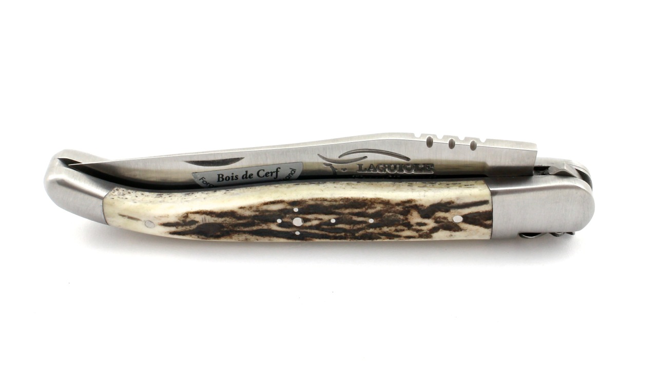 Durand-Hirschhorn-14c27 Honoré Durand Laguiole Prestige Hirschhorn  12 cm